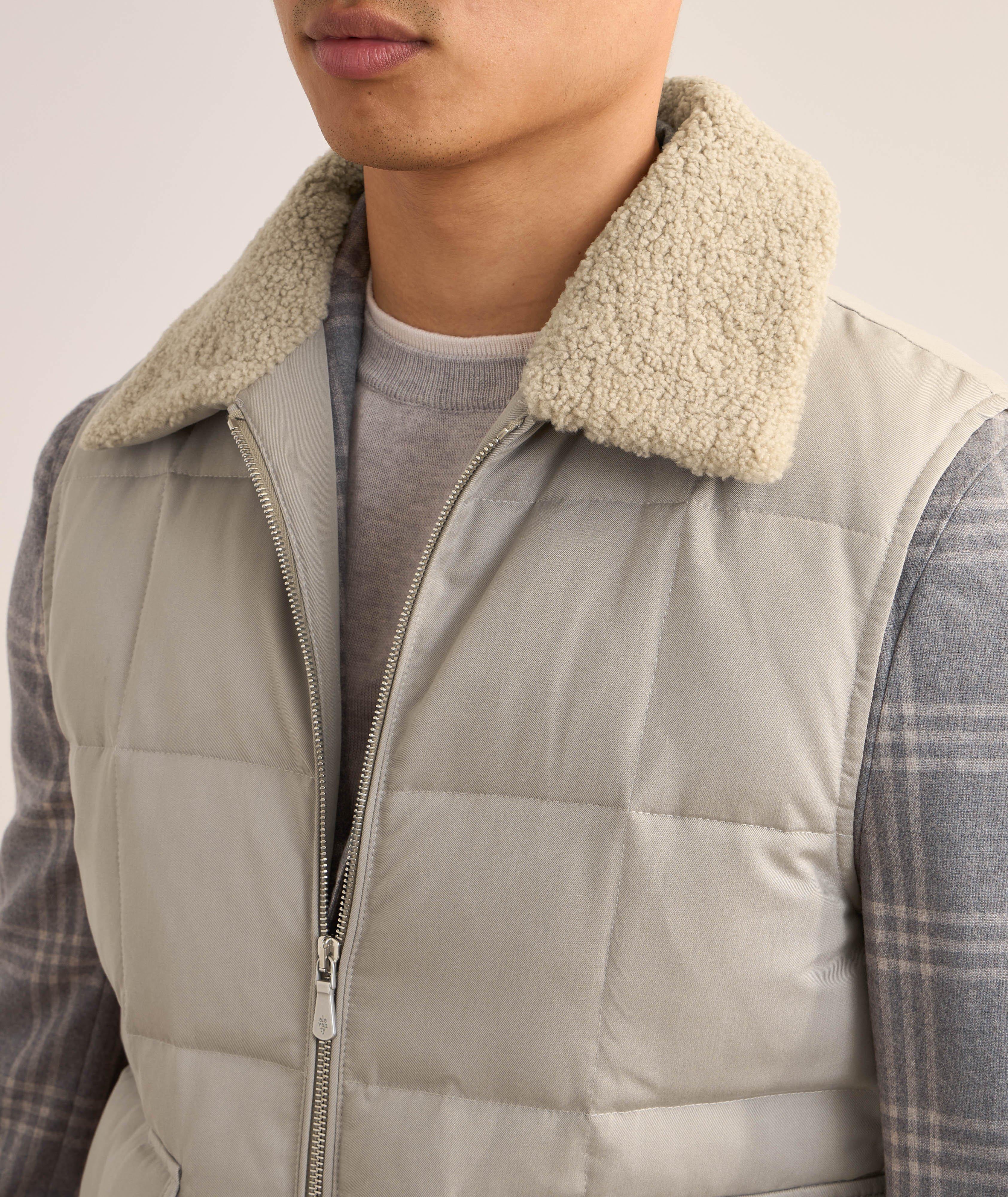 Silk Shearling Collar Vest  image 3