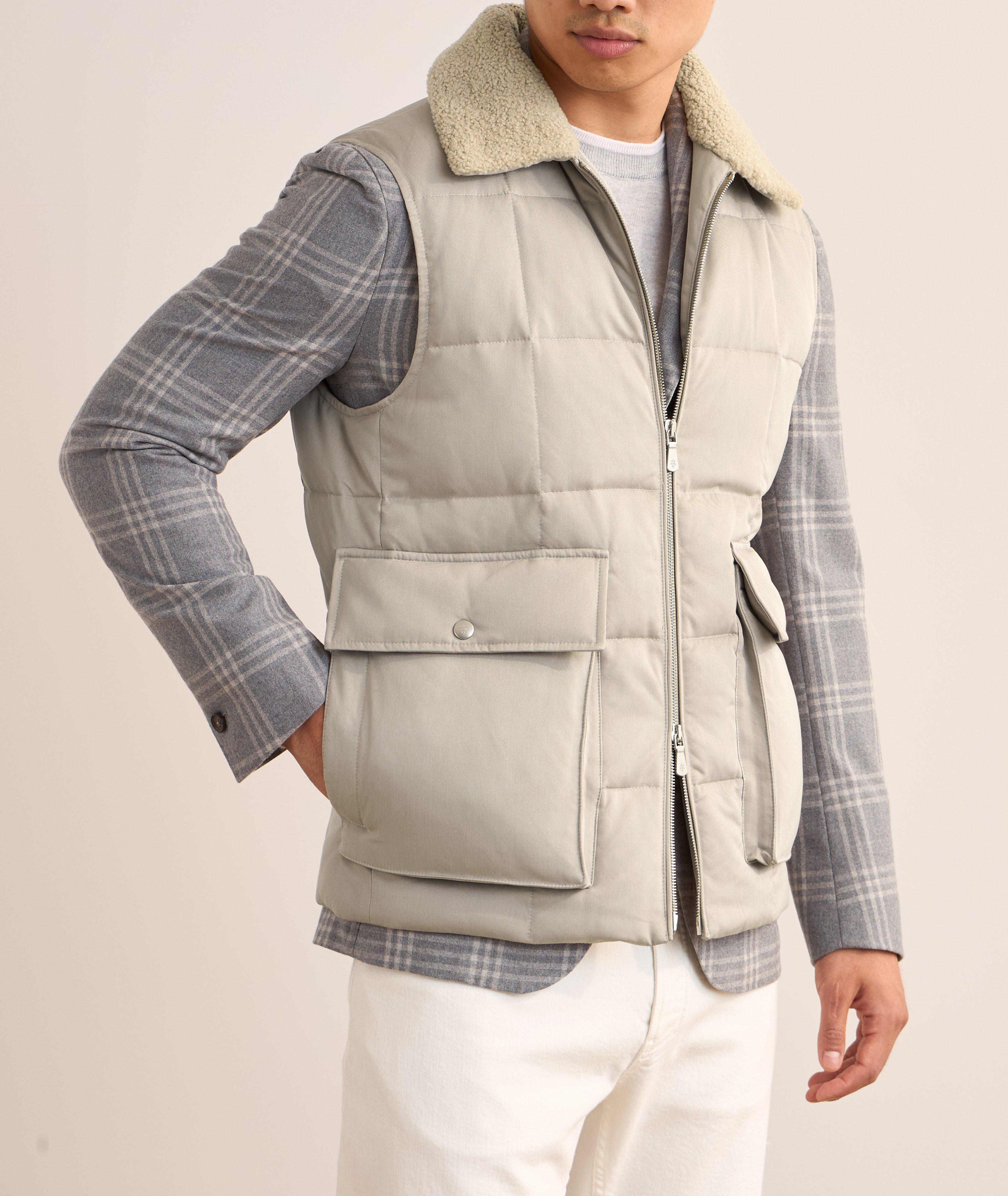 Silk Shearling Collar Vest  image 4