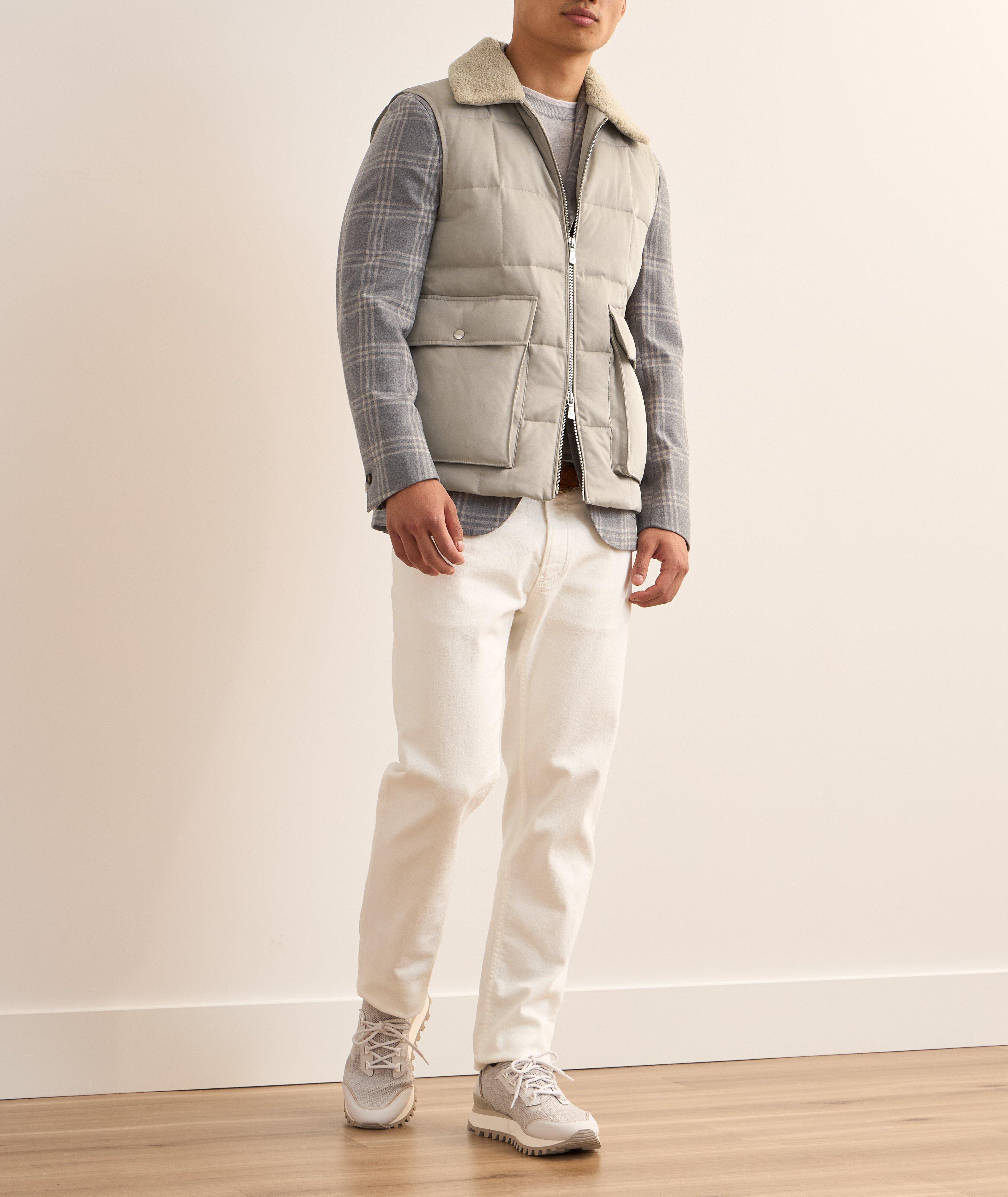 Silk Shearling Collar Vest  image 5