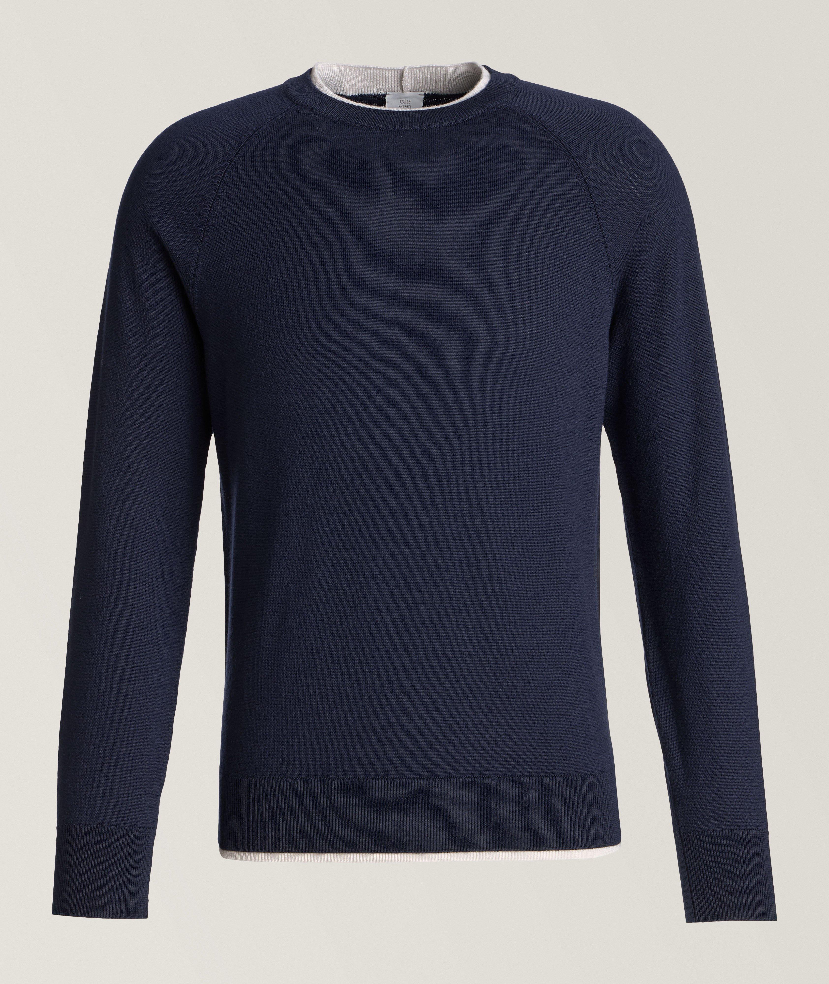 Eleventy Pull En Laine À Encolure Ronde En Bleu , Taille Homme TTG