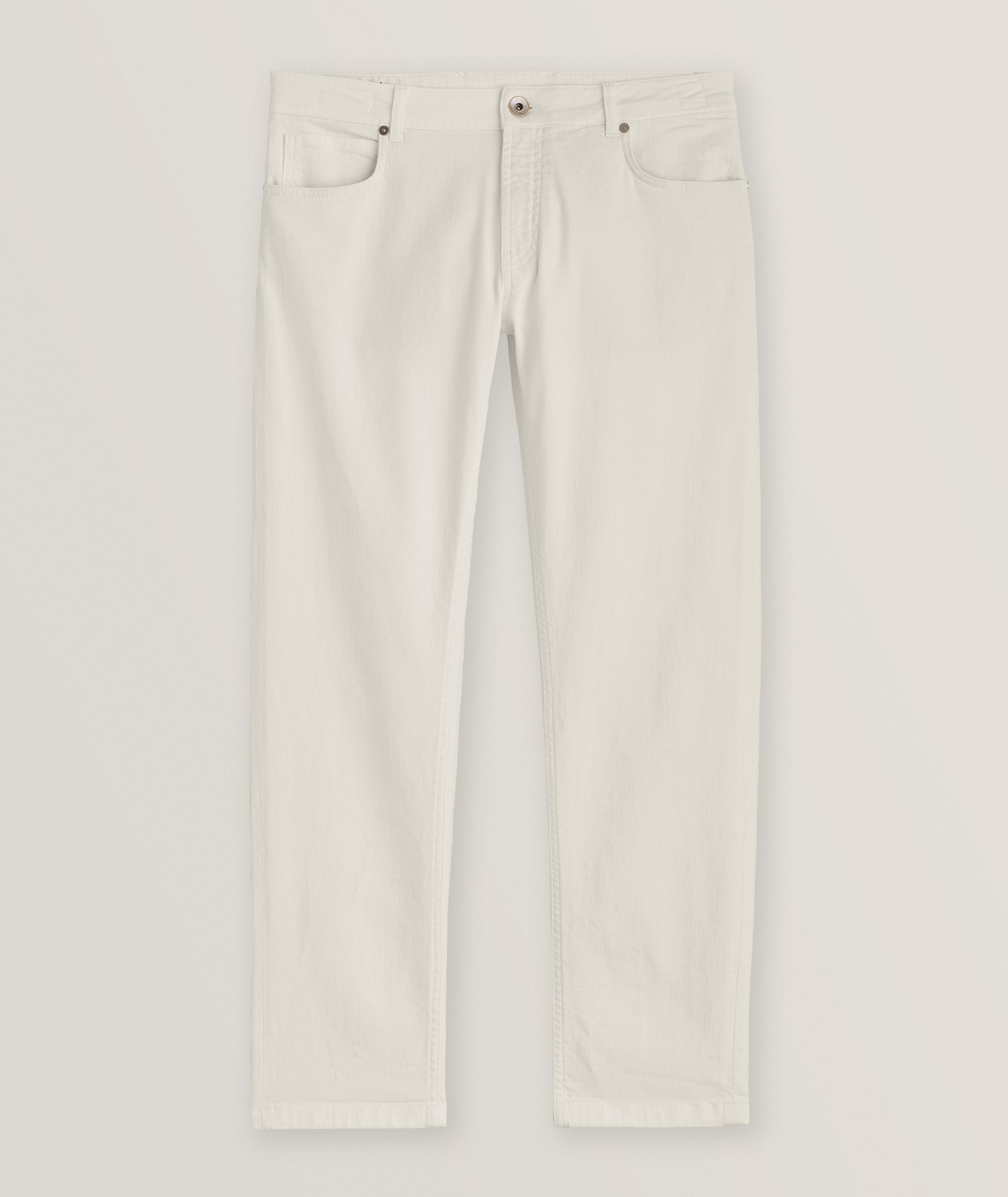 Eleventy Pantalon En Coton Extensible En Blanc , Taille Homme 30