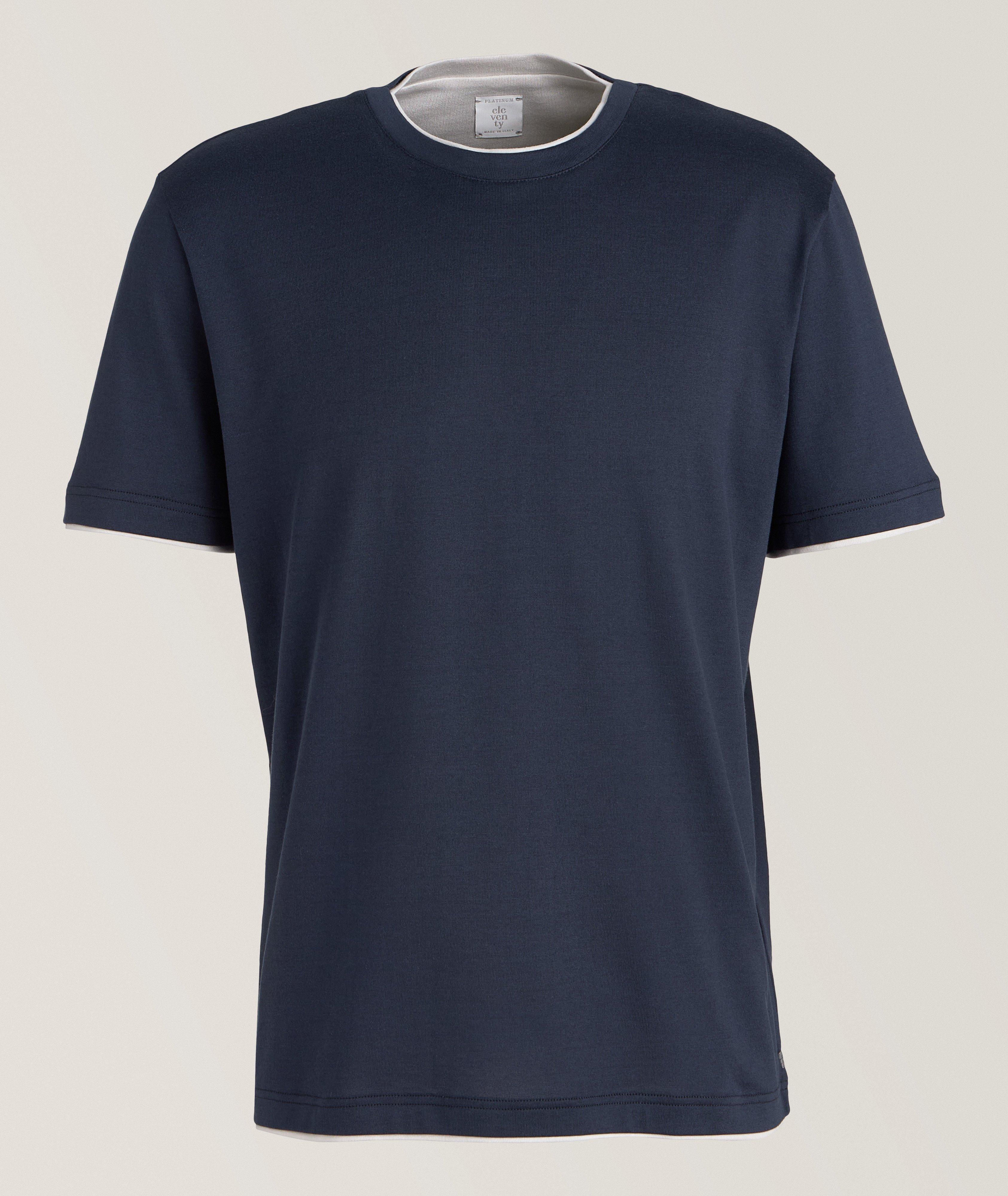 Eleventy T-Shirt En Coton Giza En Bleu , Taille Homme TG