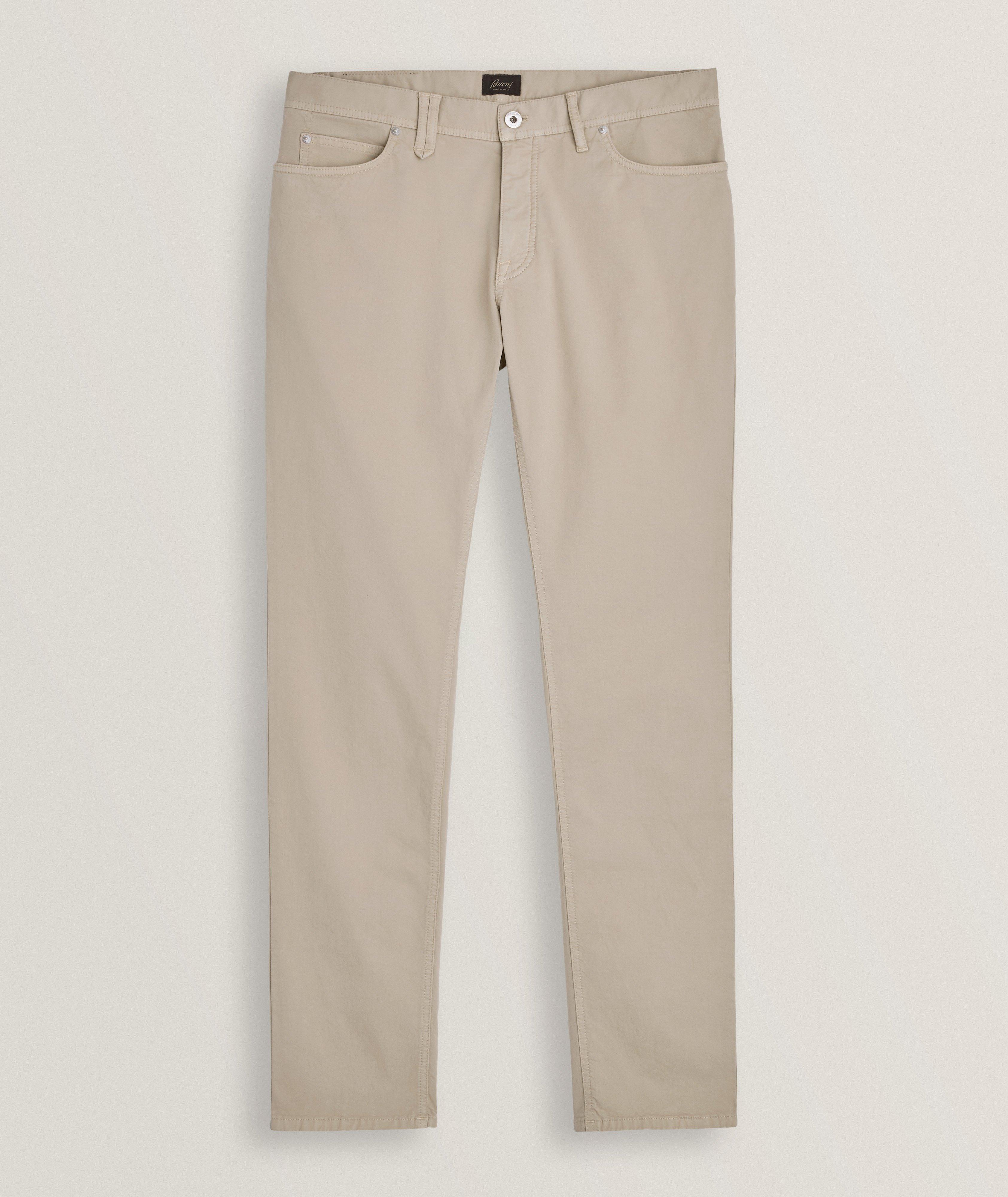 Garment Dyed Stretch-Cotton Pants