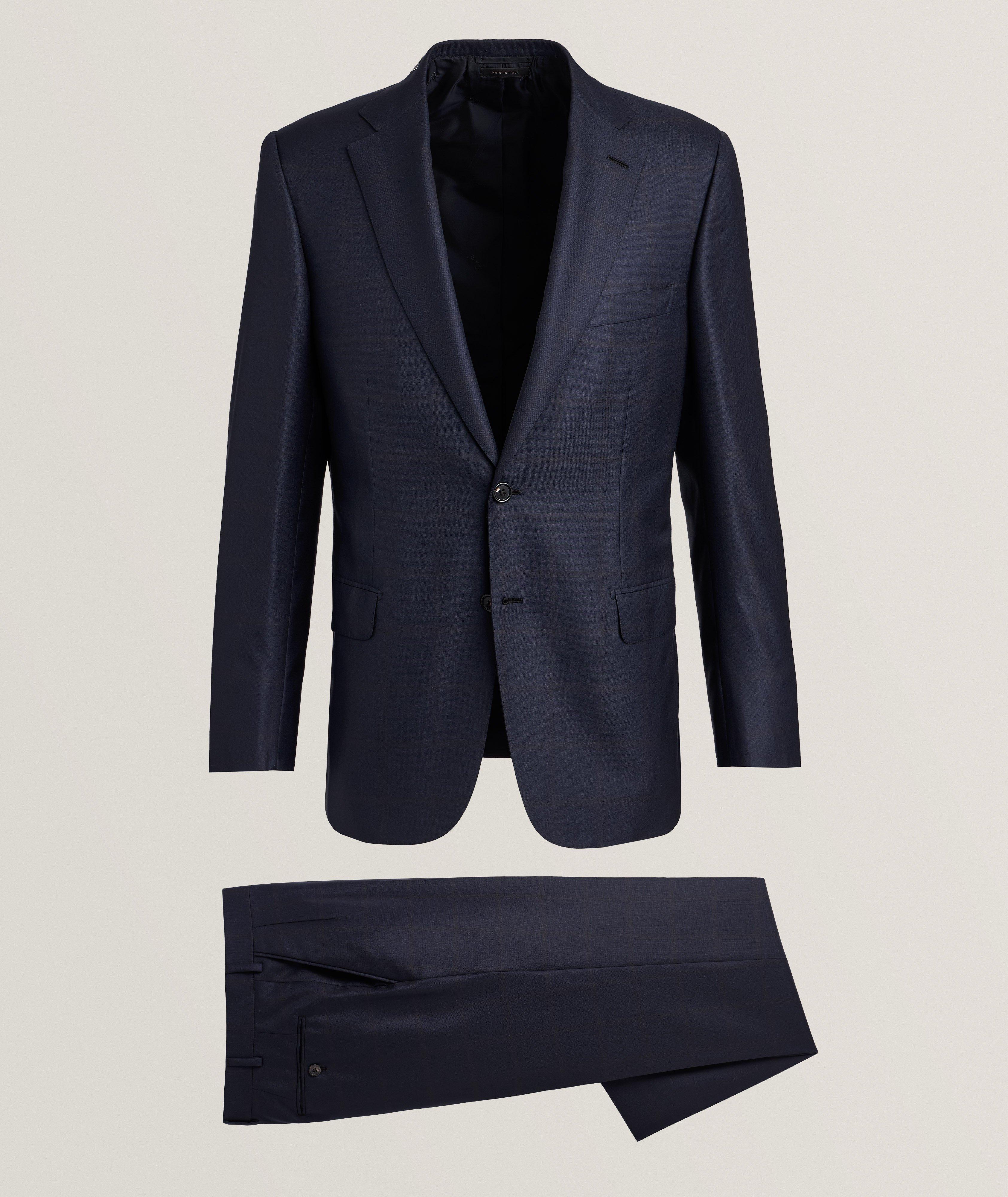 Brioni Complet Brunico En Laine Et En Soie En Bleu , Taille Homme 54