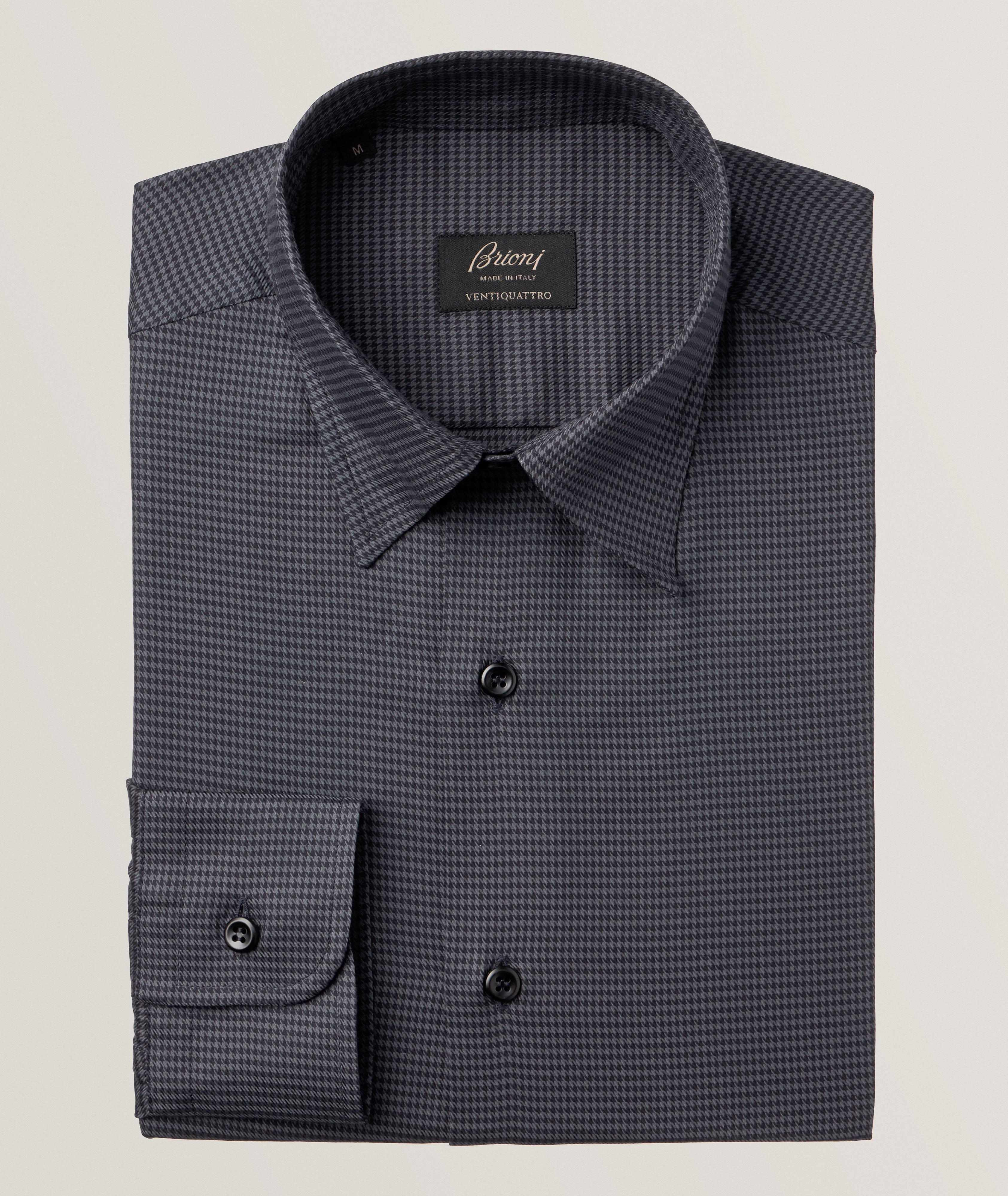 Micro Houndstooth Cotton Shirt