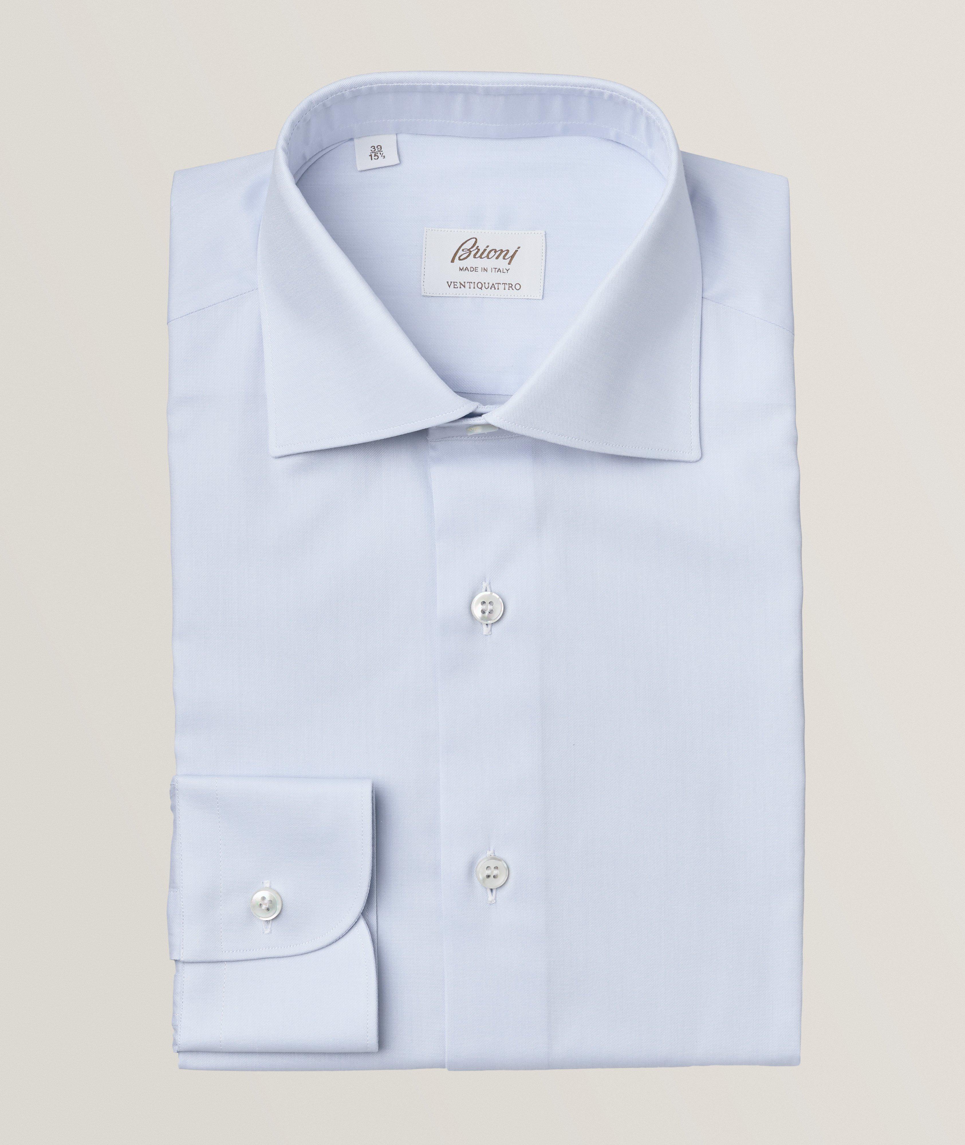 Brioni Chemise Habillée William En Toile Oxford En Bleu , Taille Homme 18