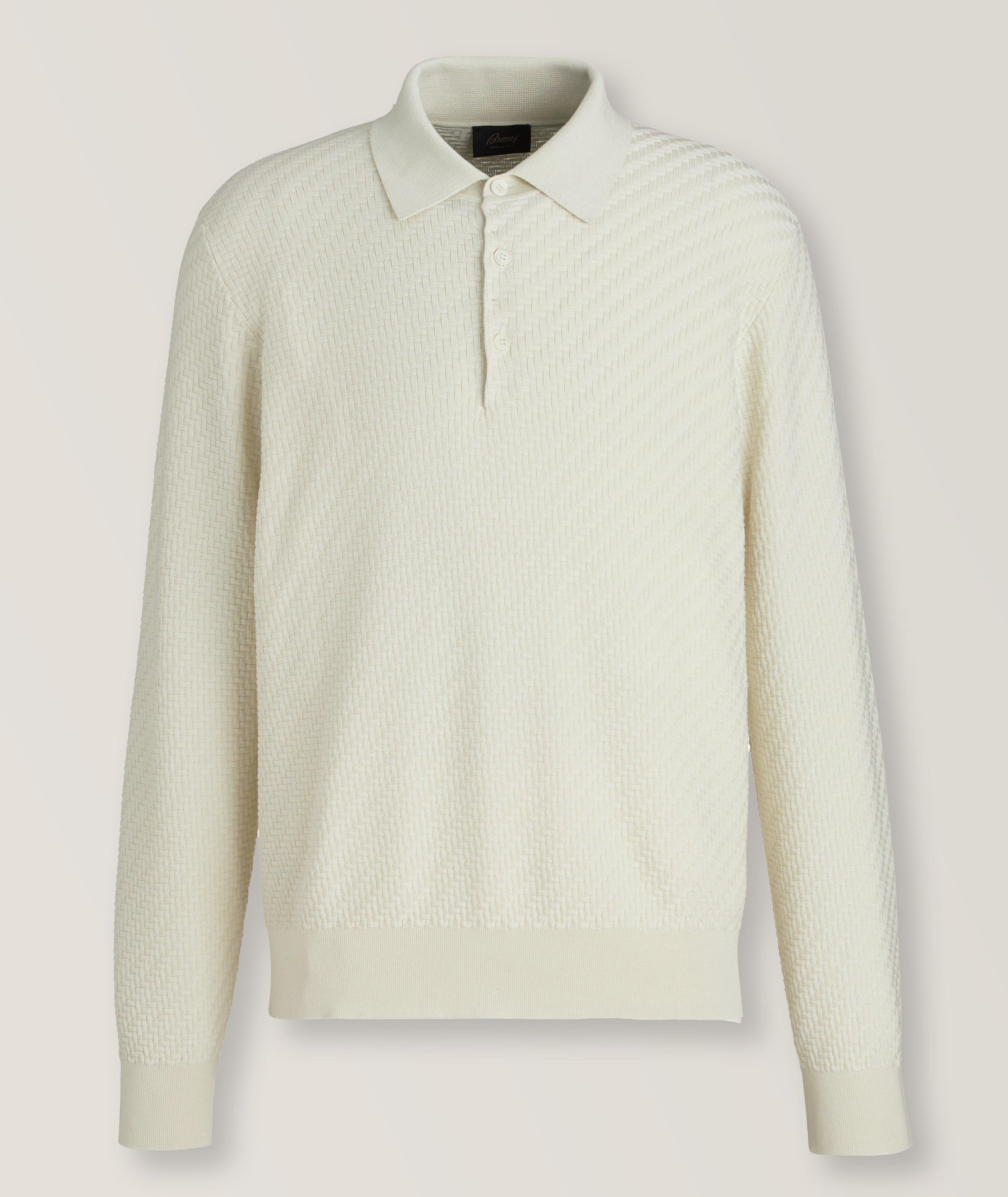 Brioni Polo En Coton, En Soie Et En Cachemire En Blanc , Taille Homme TTG