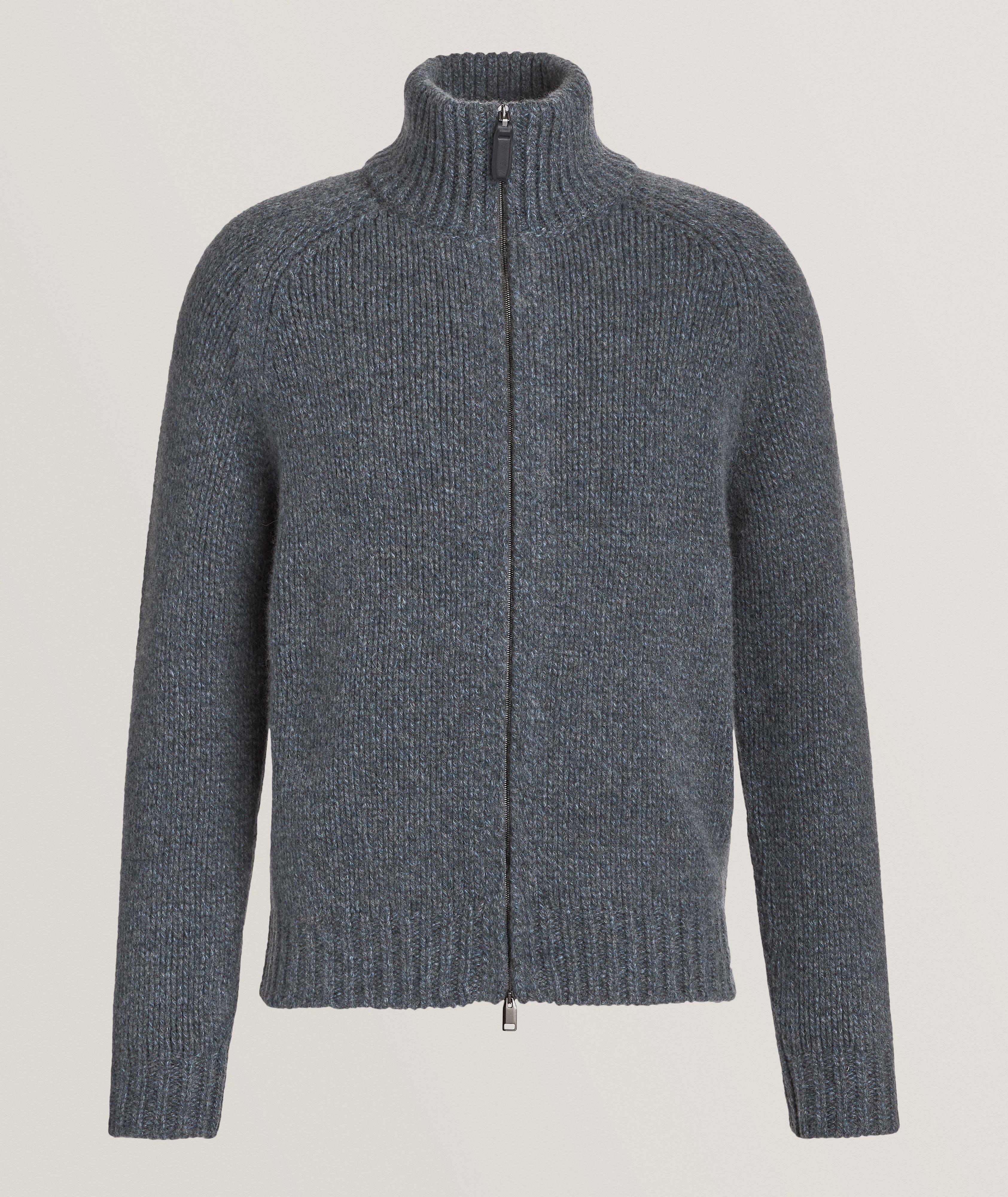 Brioni Pull Senz En Cachemire À Glissière En Bleu , Taille Homme TG