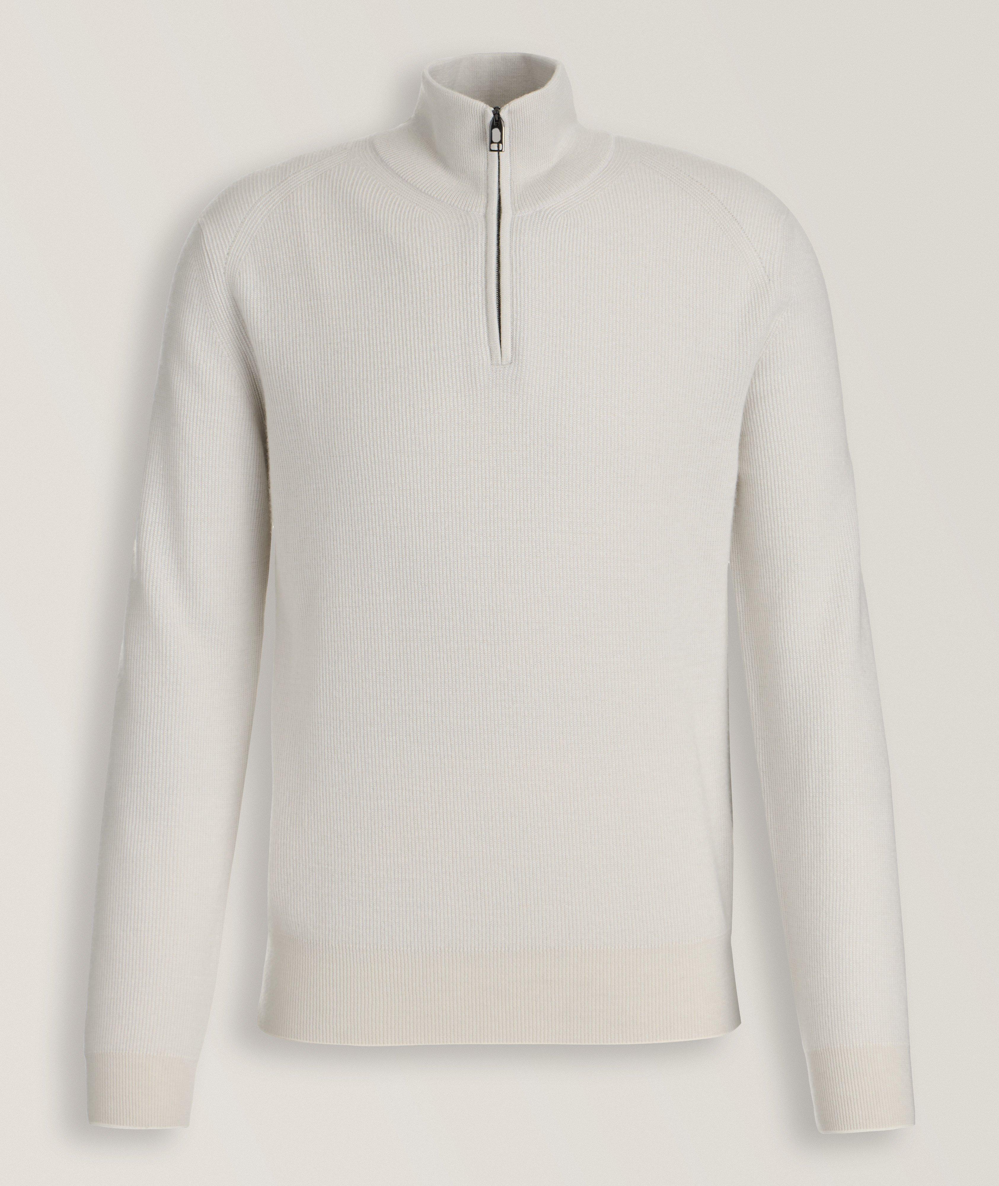 Brioni Cashmere-Wool Sweater En Blanc , Taille Homme Petit