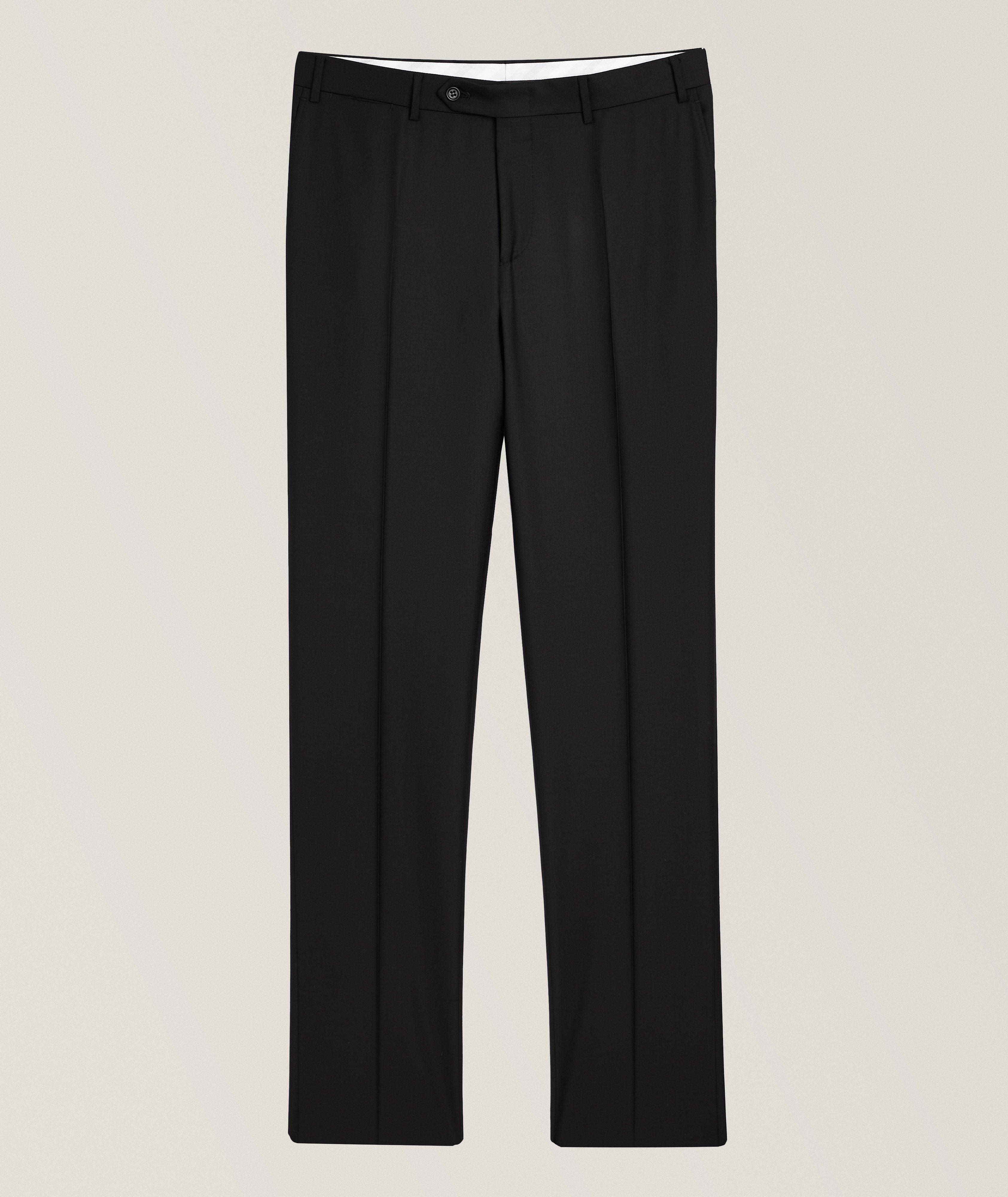 Canali Pantalon Habillé En Laine En Noir , Taille Homme 40