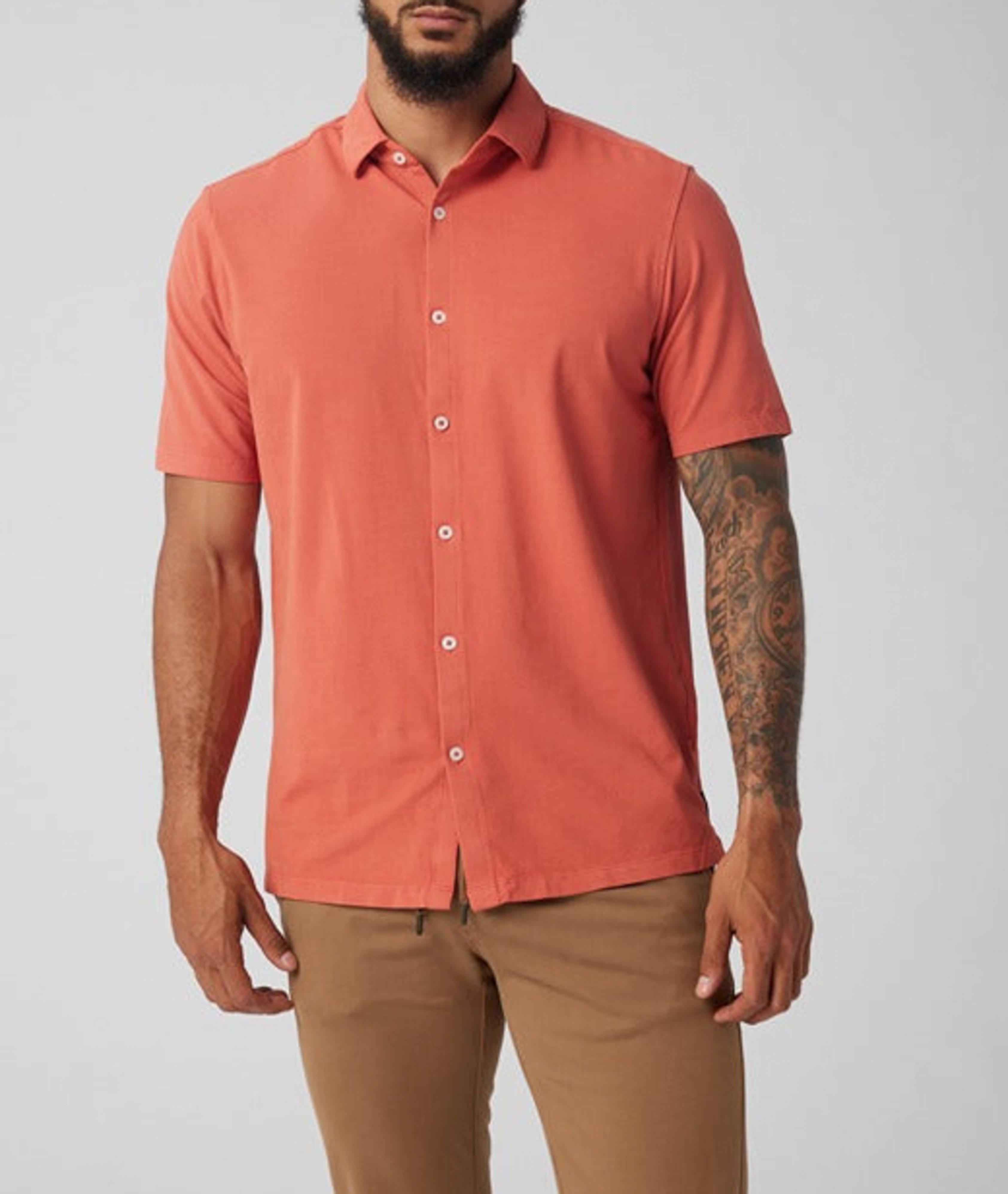 Good Man Brand Chemise Décontractée À Manches Courtes En Orange , Taille Homme Grand