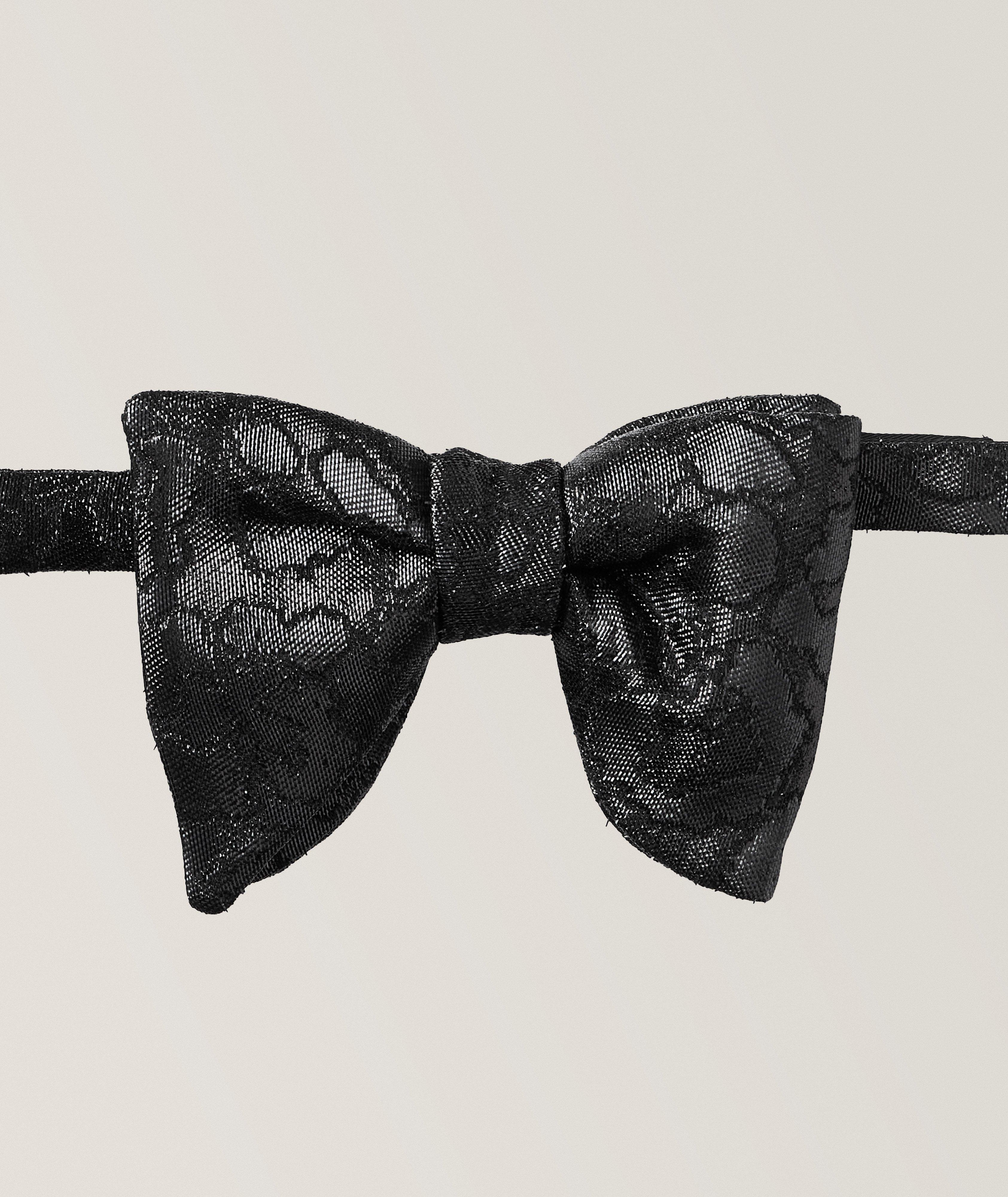 Abstract Cheetah Lurex Bowtie