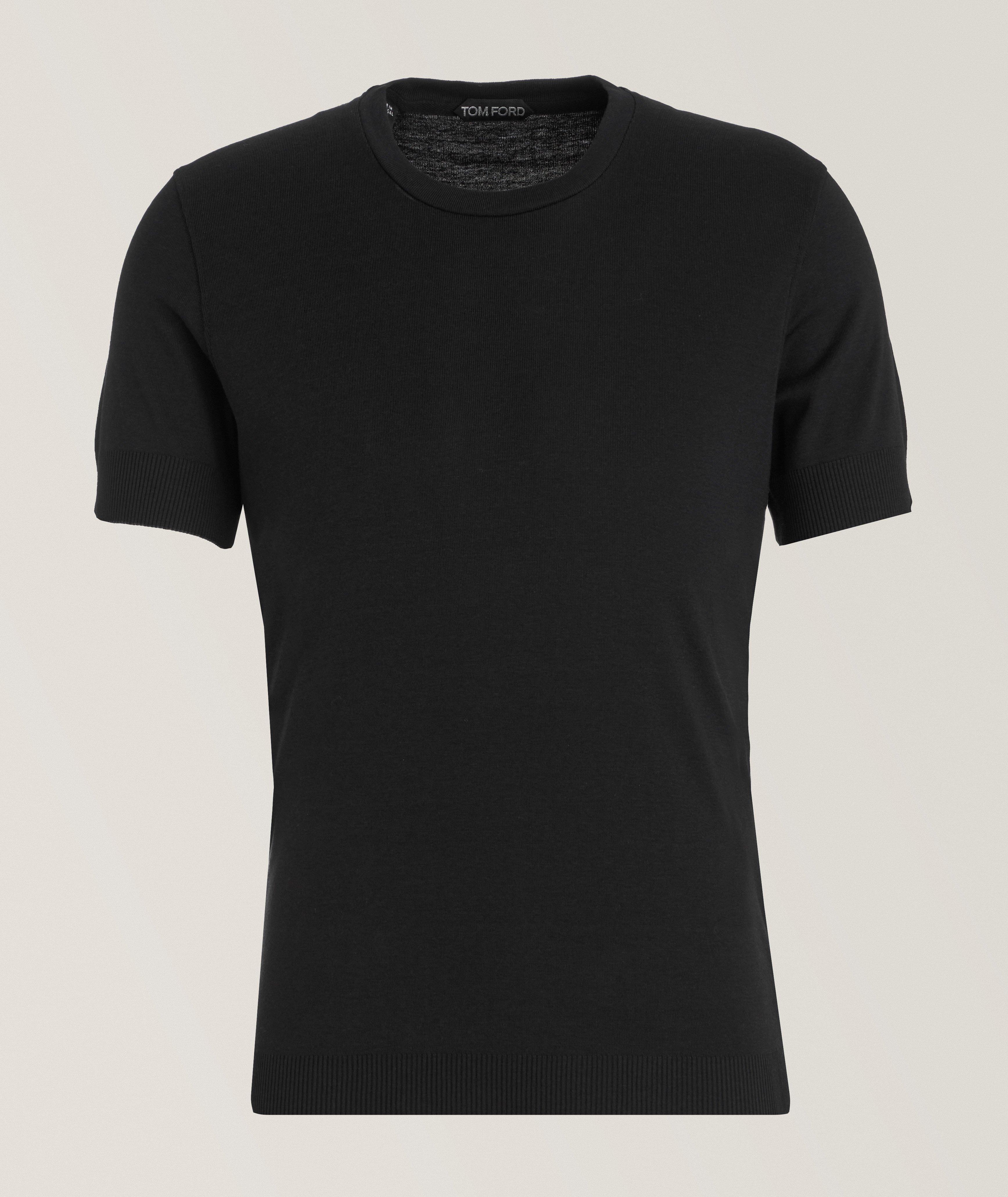 Tom Ford T-Shirt En Tricot Côtelé De Lyocell Et De Coton En Noir , Taille Homme TG