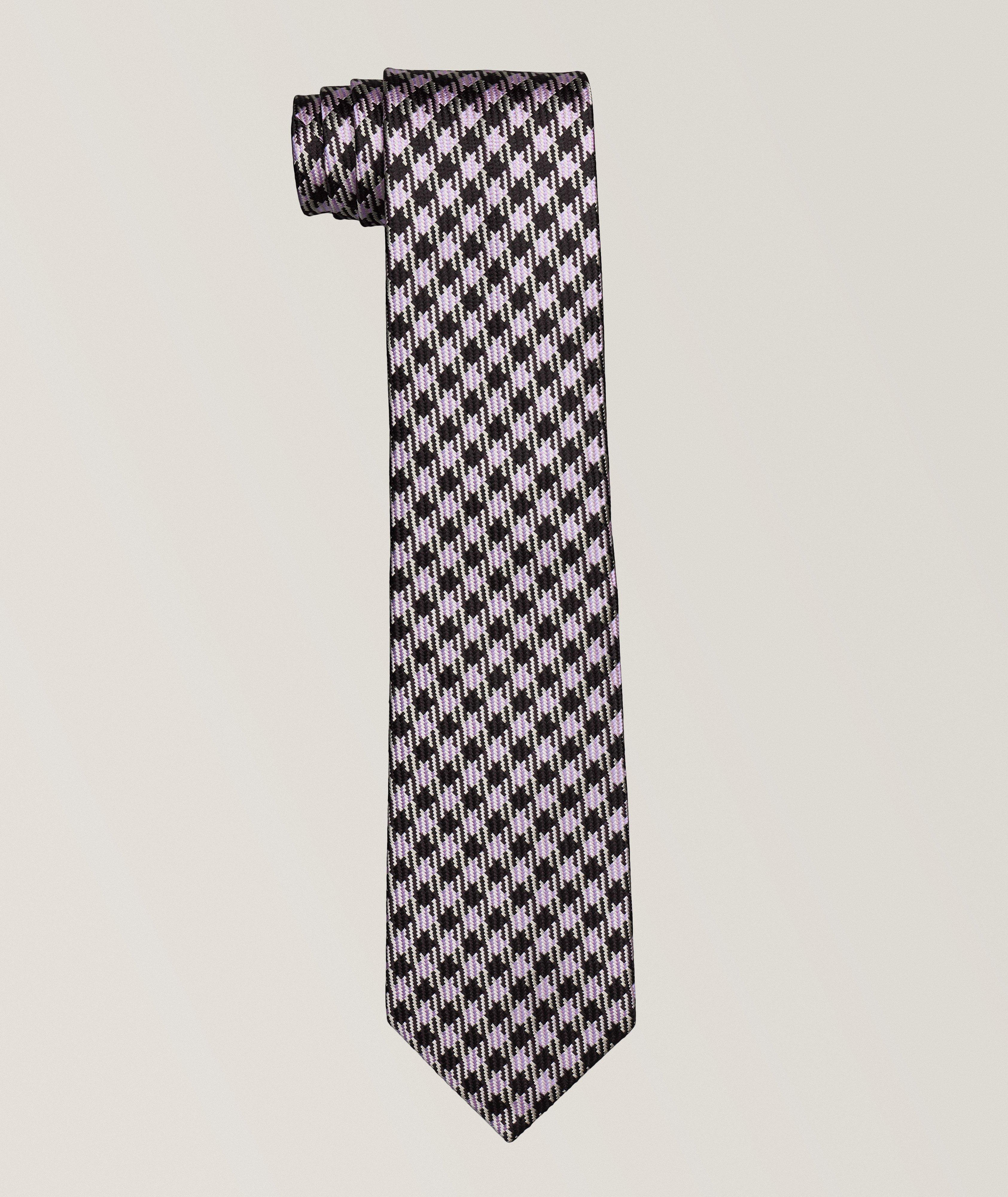 Tonal Overcheck Silk Tie