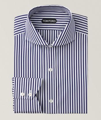 TOM FORD White newest & Grey Striped Leisure Shirt (M / Medium) - $670 Brand New