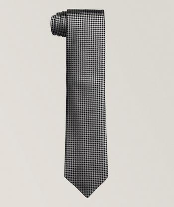 Tom Ford Black deals & Silver Checkered Abstract Silk Tie