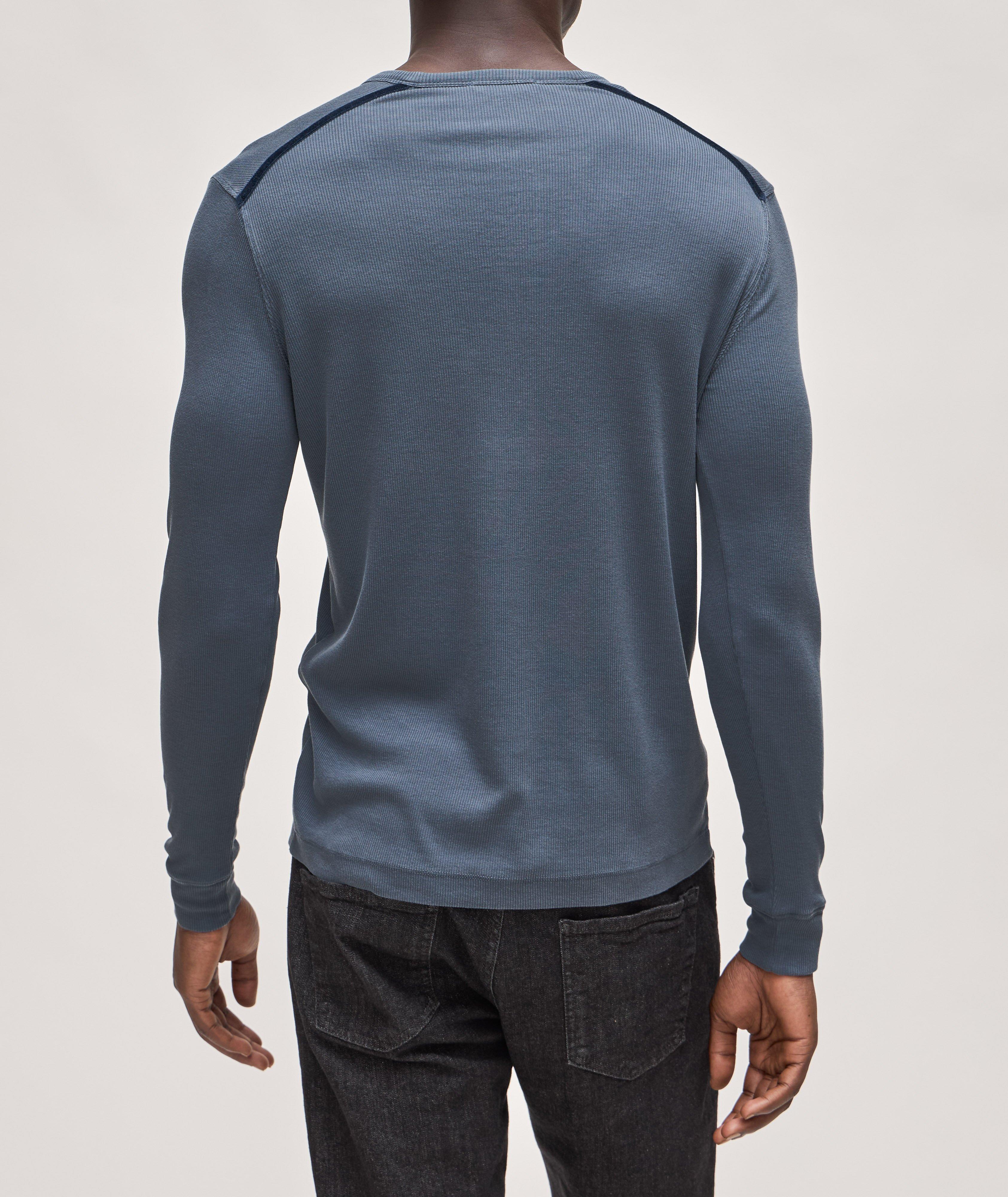 Stretch-Cotton Rib Knit Henley image 2