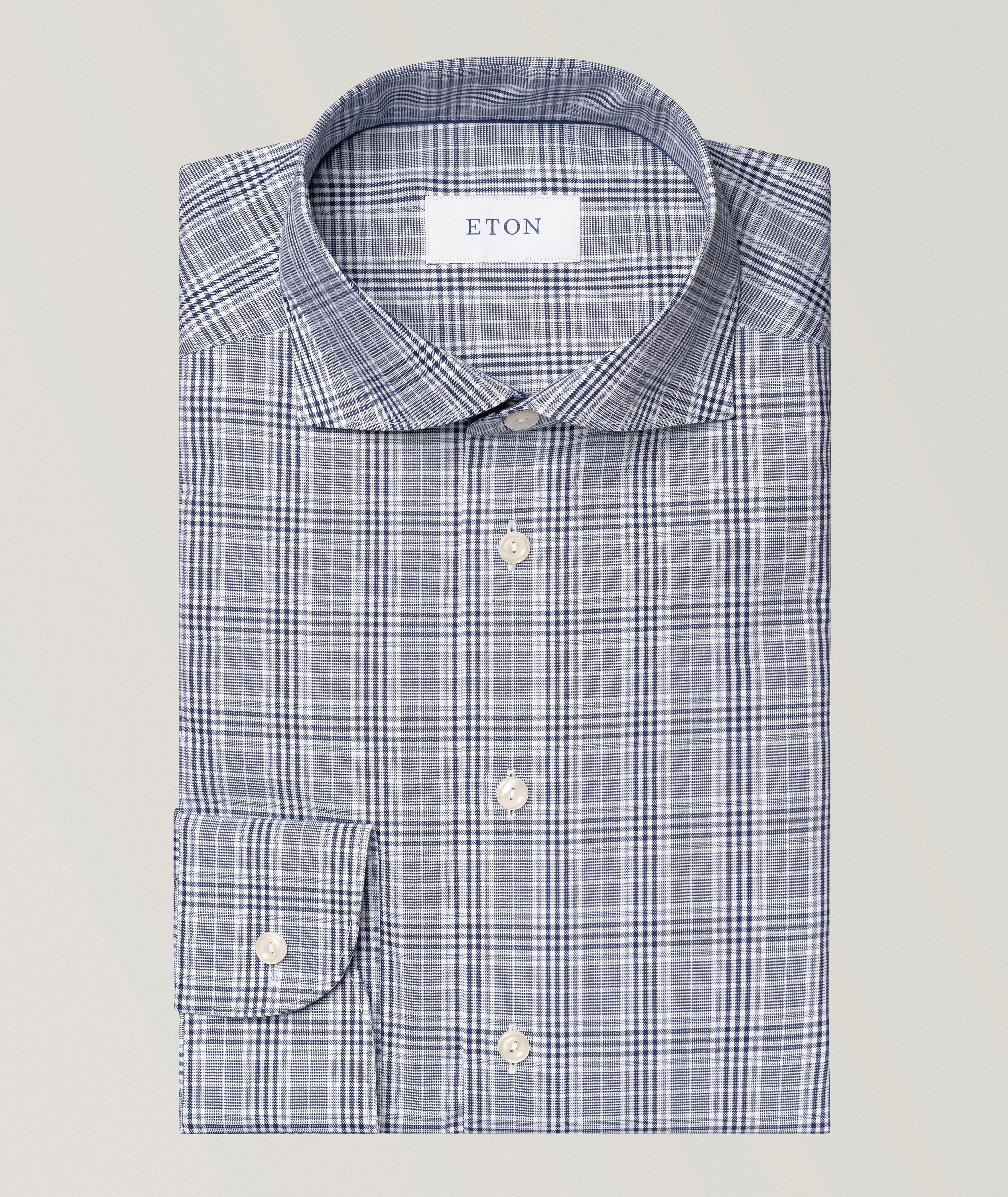 Eton Contemporary-Fit Prince of Wales Twill Dress Shirt