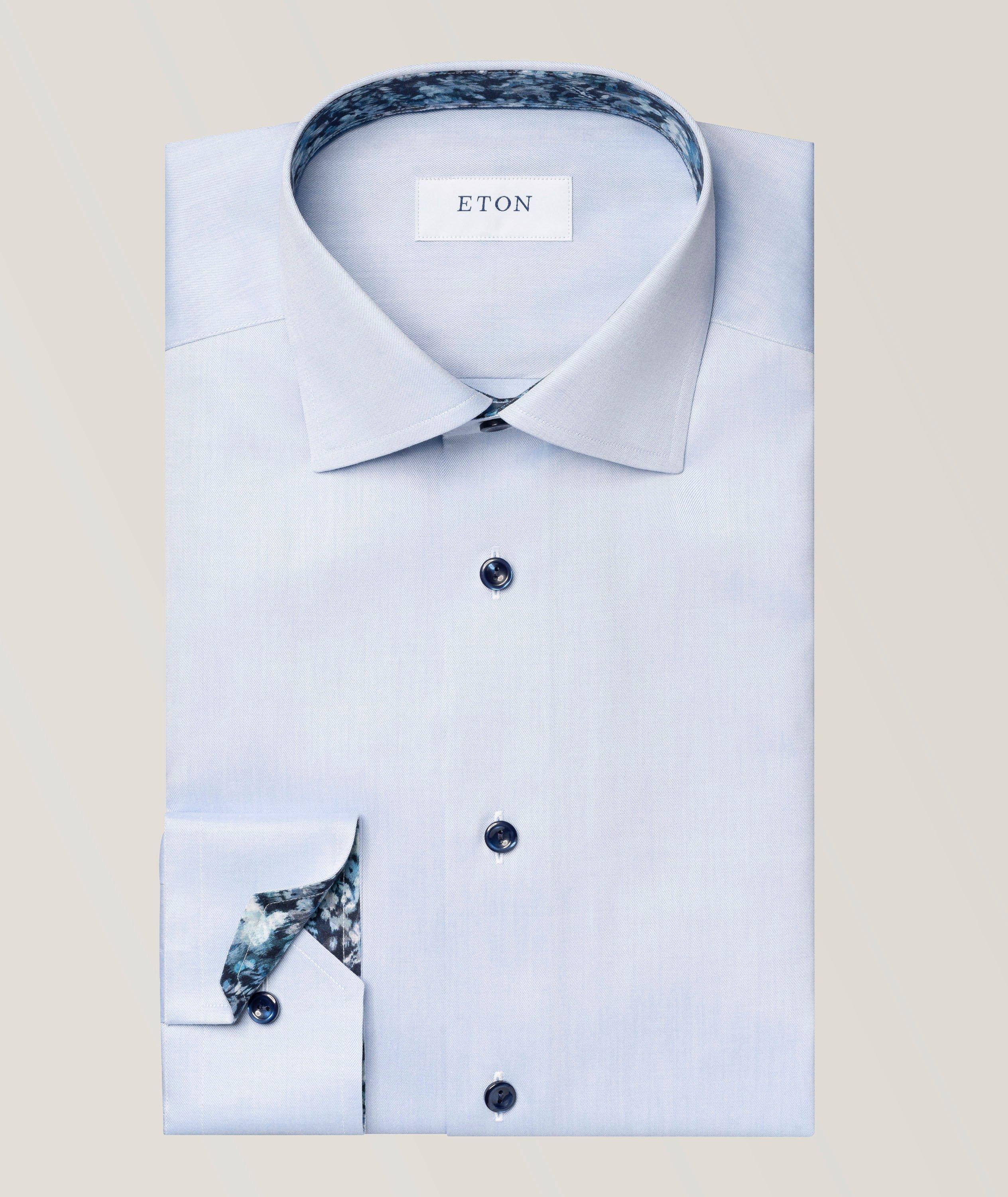 Slim-Fit Floral Effect Twill Dress Shirt image 0