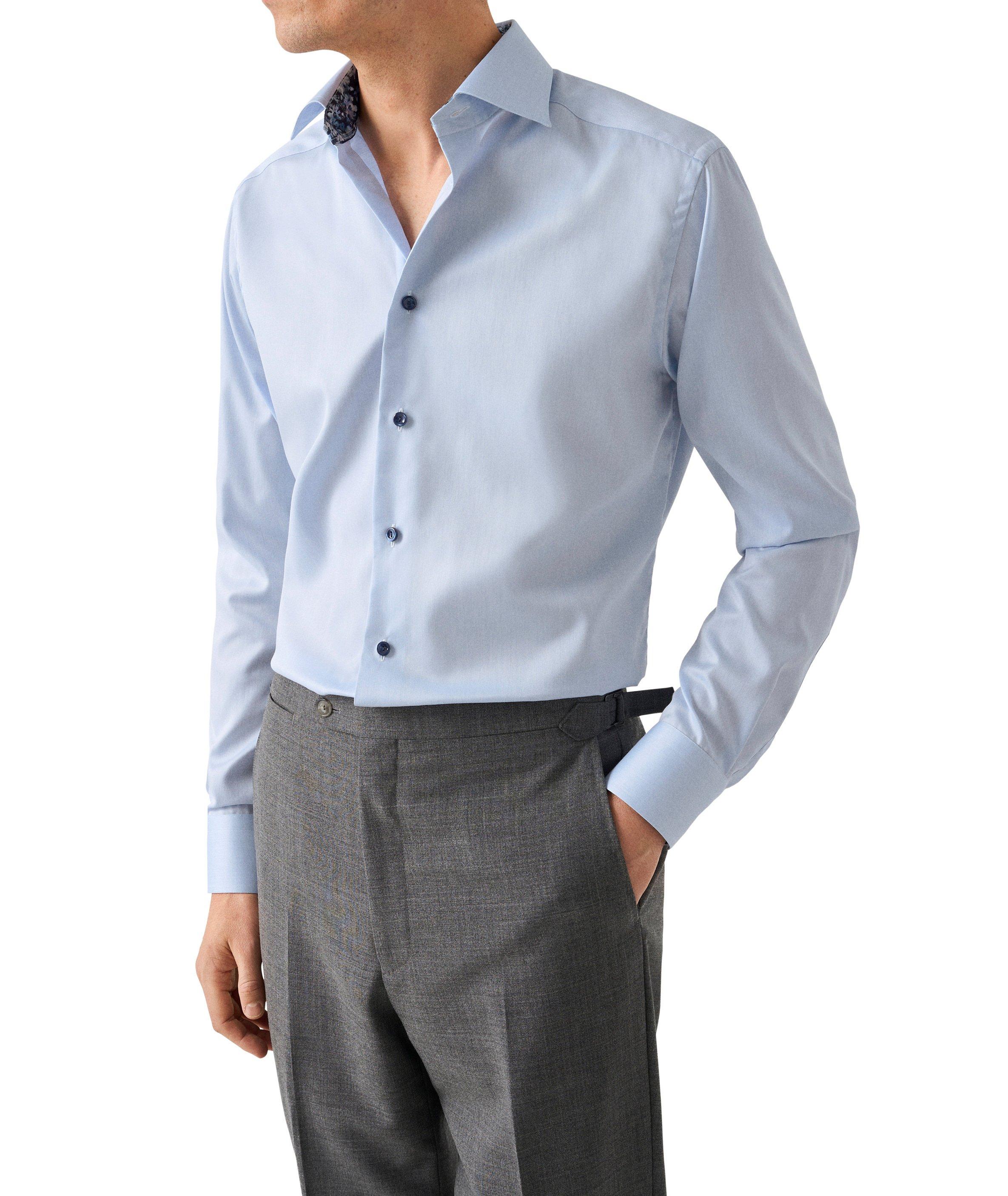 Slim-Fit Floral Effect Twill Dress Shirt image 1