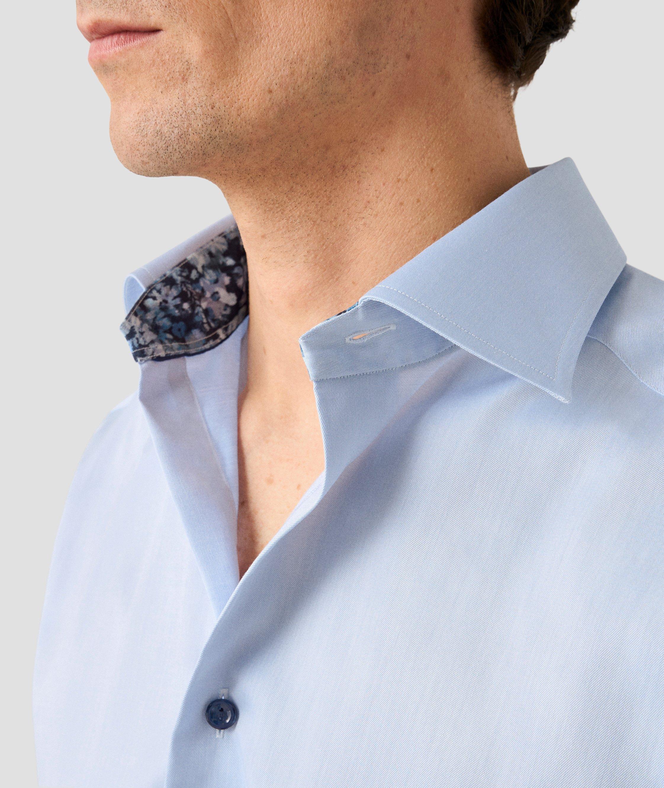 Slim-Fit Floral Effect Twill Dress Shirt image 3