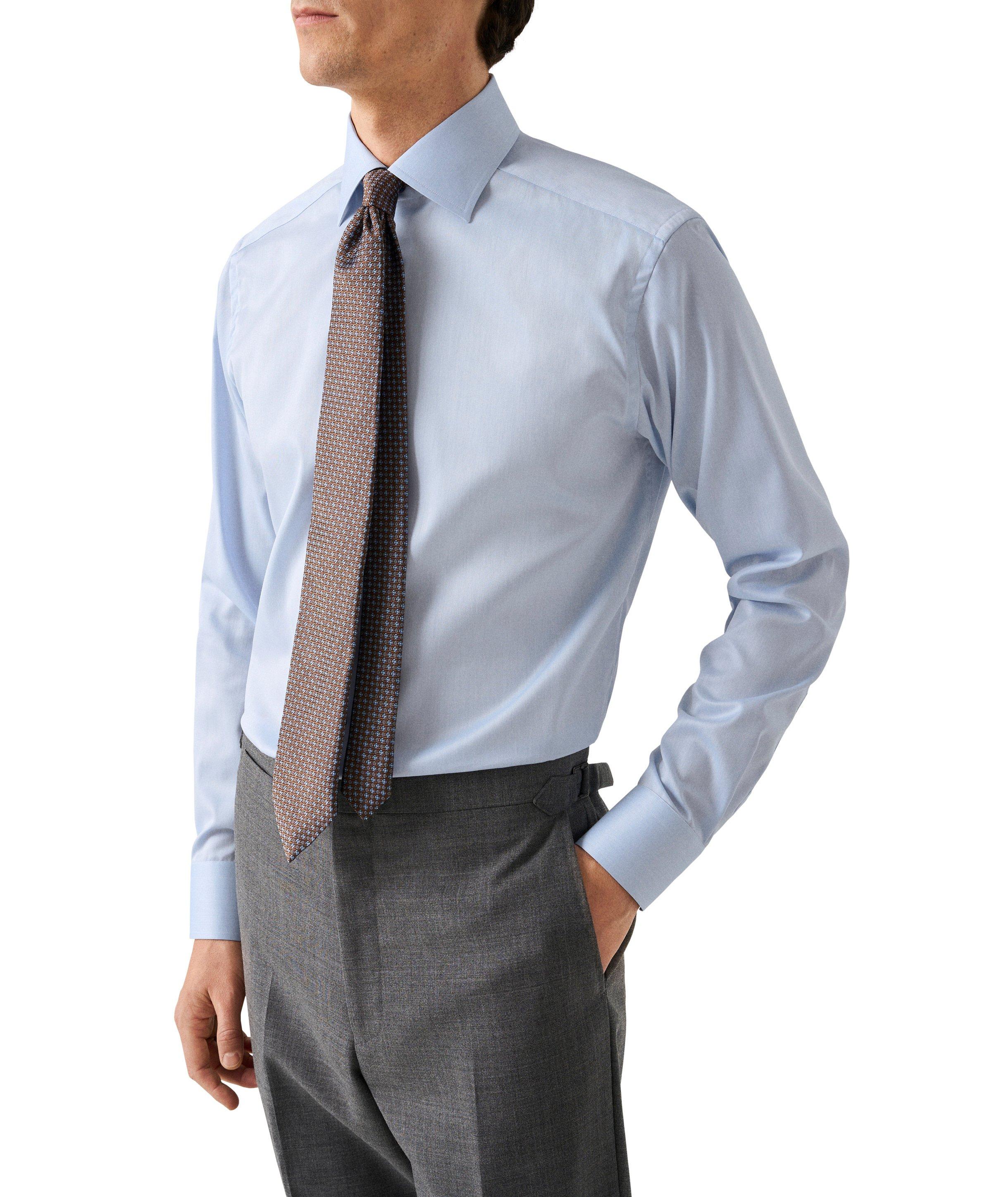 Slim-Fit Floral Effect Twill Dress Shirt image 5