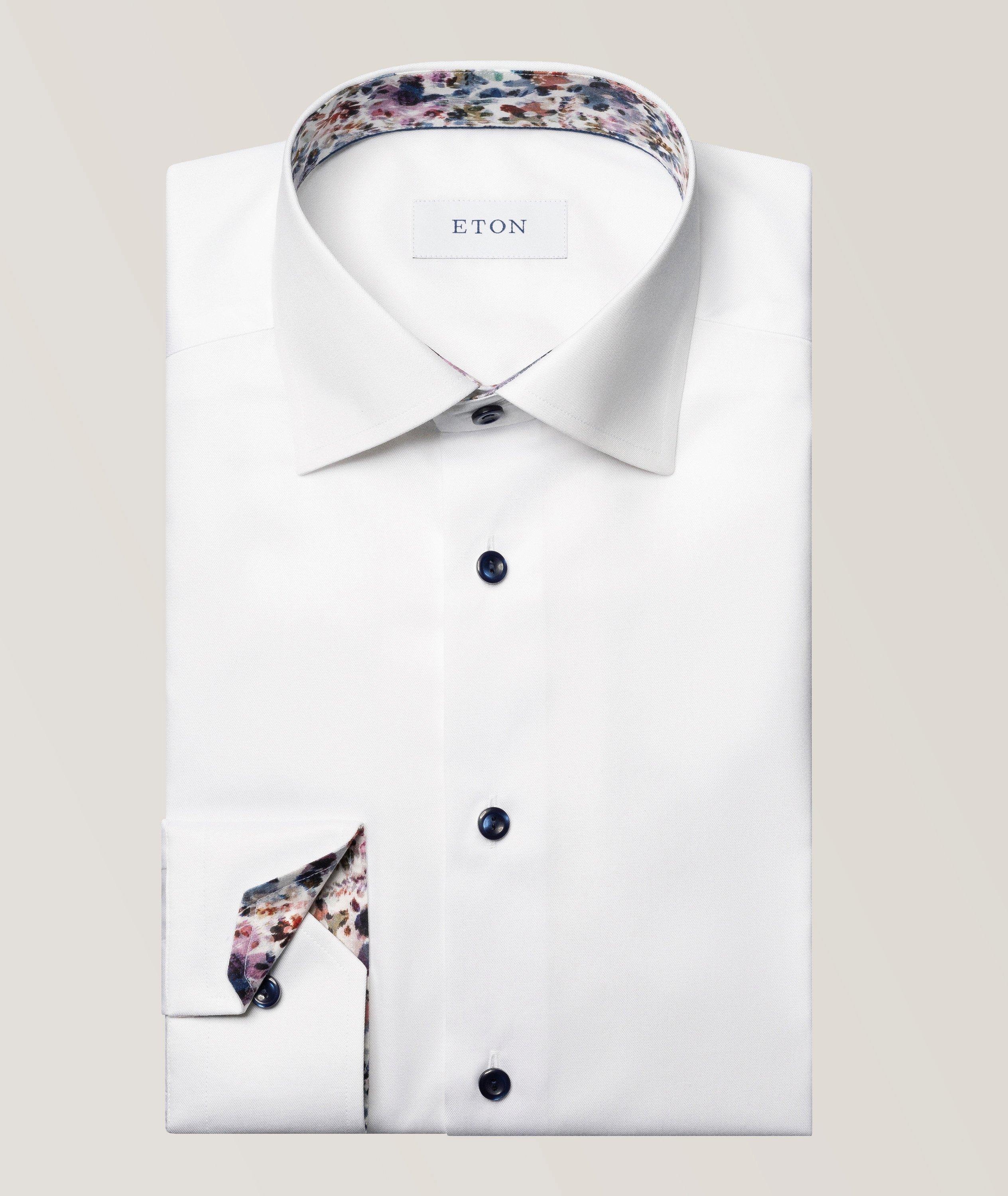 Eton Contemporary-Fit Floral Effect Twill Dress Shirt
