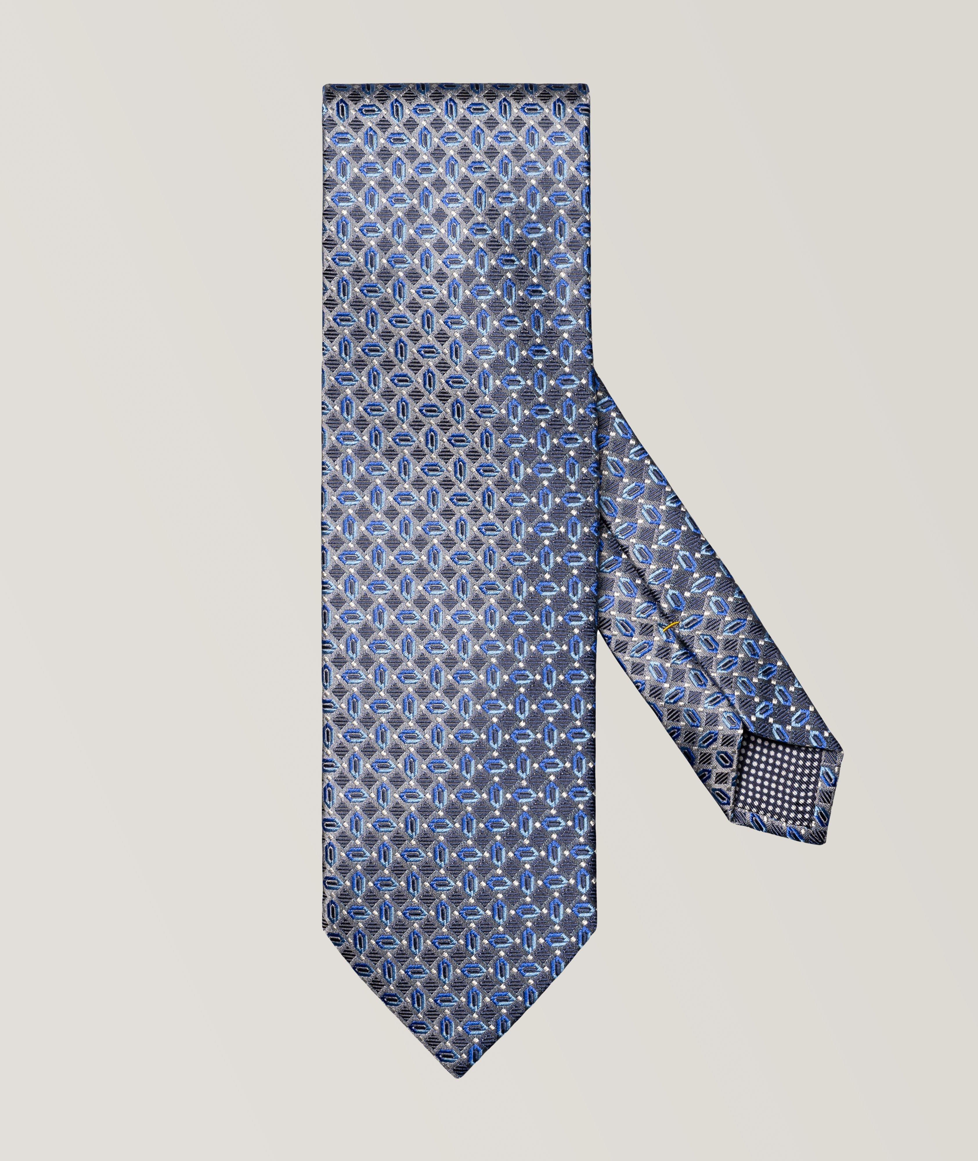 Geometric Woven Silk Tie image 0