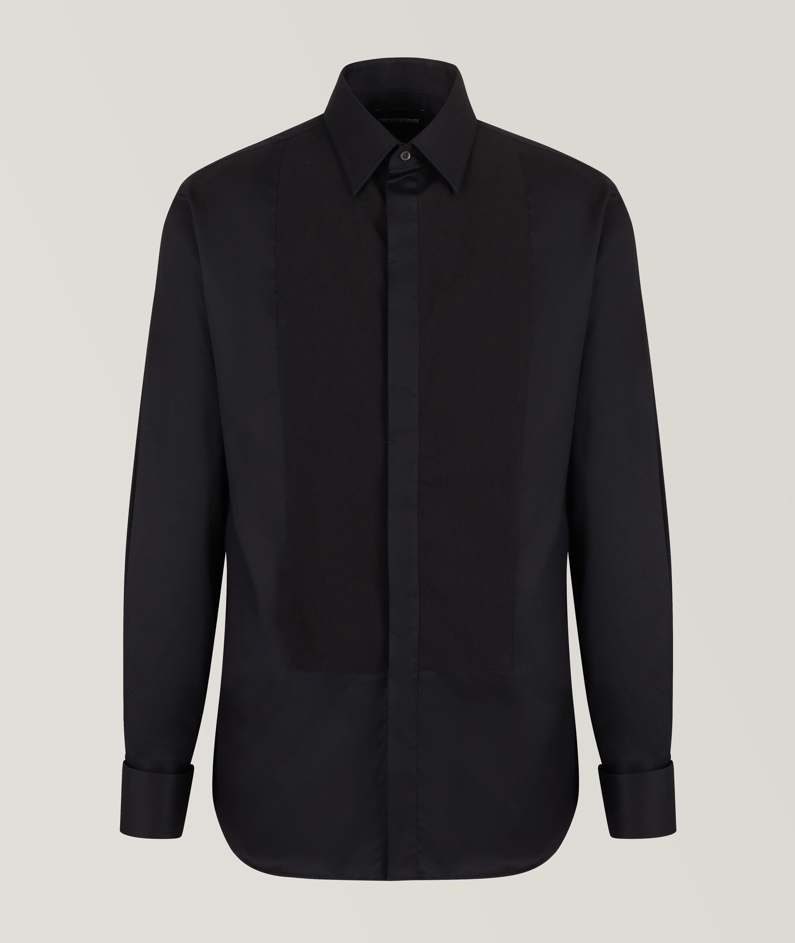 Emporio Armani Chemise De Soirée En Coton En Noir , Taille Homme 17.5