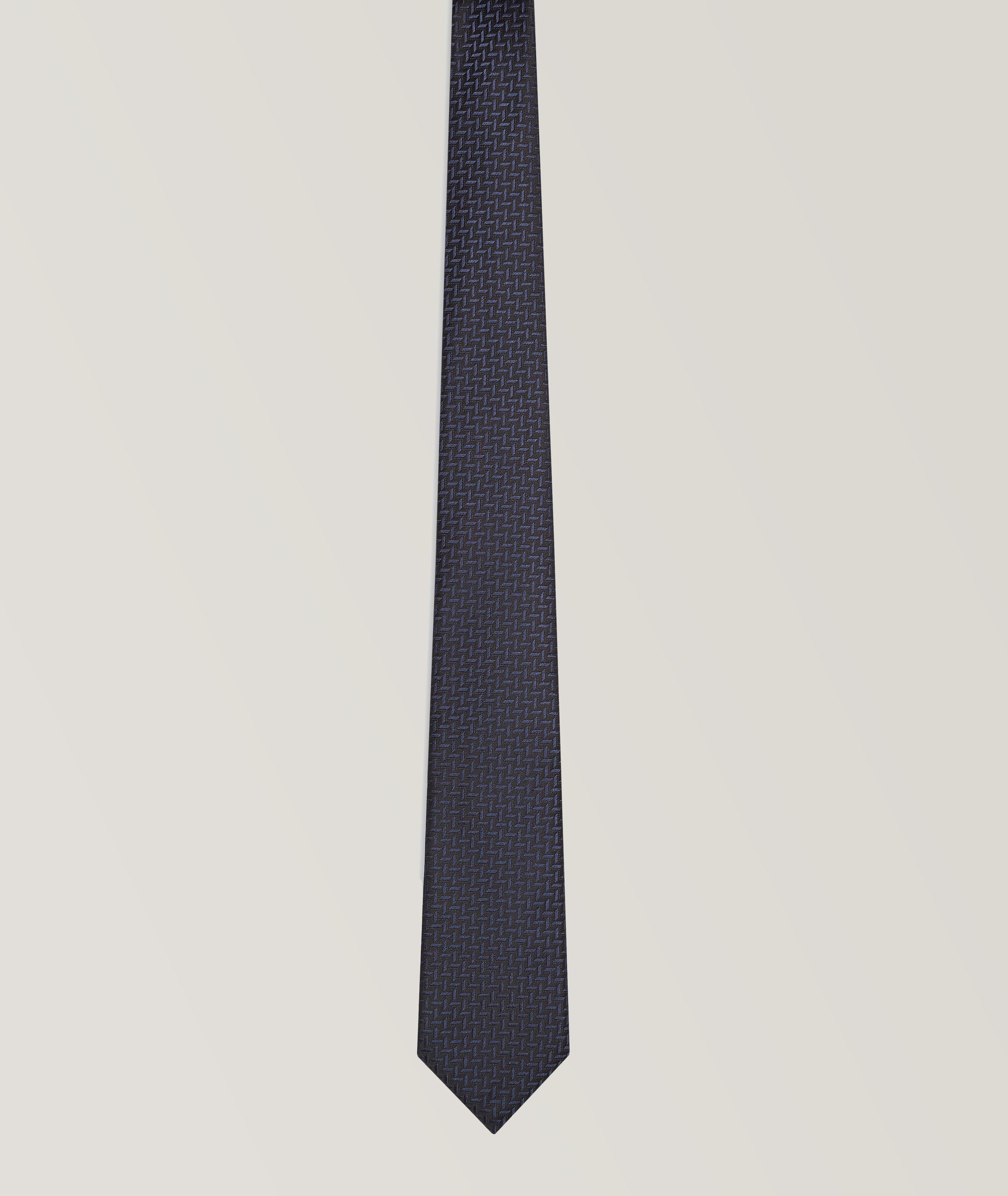 Jacquard Chevron Silk-Blend Tie