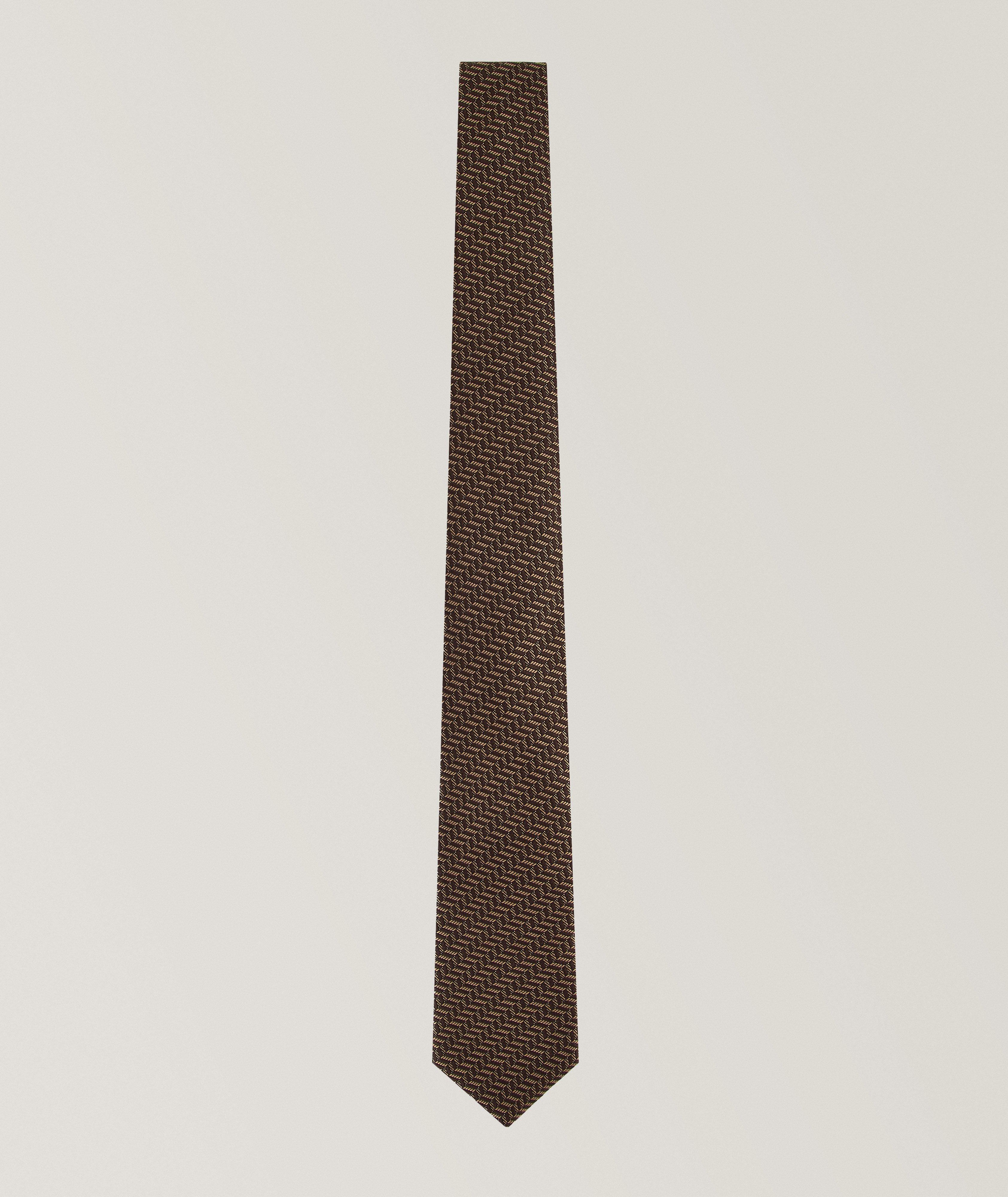 Jacquard Geometric Silk Tie