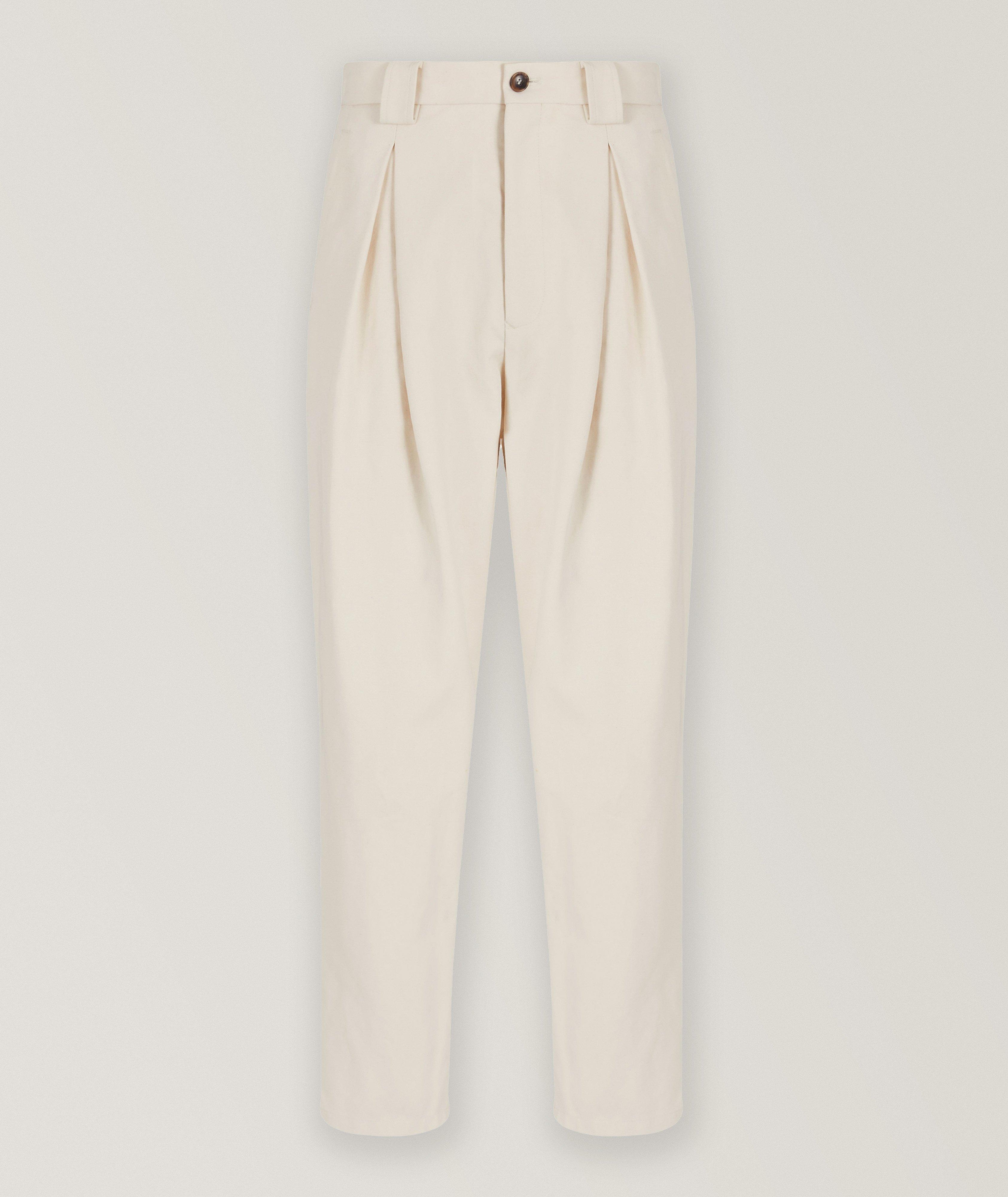 Giorgio Armani Pantalon En Gabardine De Coton En Blanc , Taille Homme 56