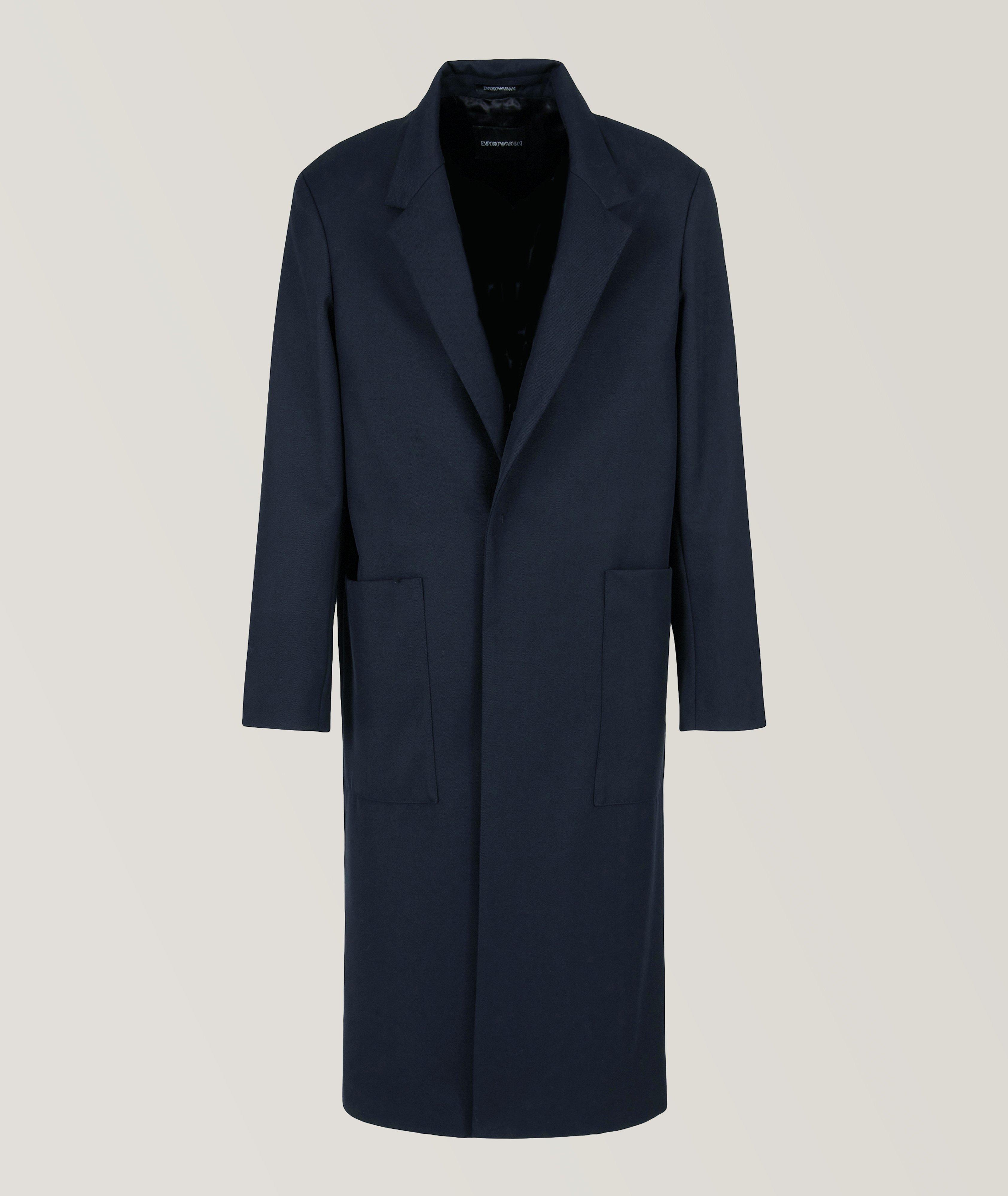 Emporio Armani Trench En Gabardine En Bleu , Taille Homme 54