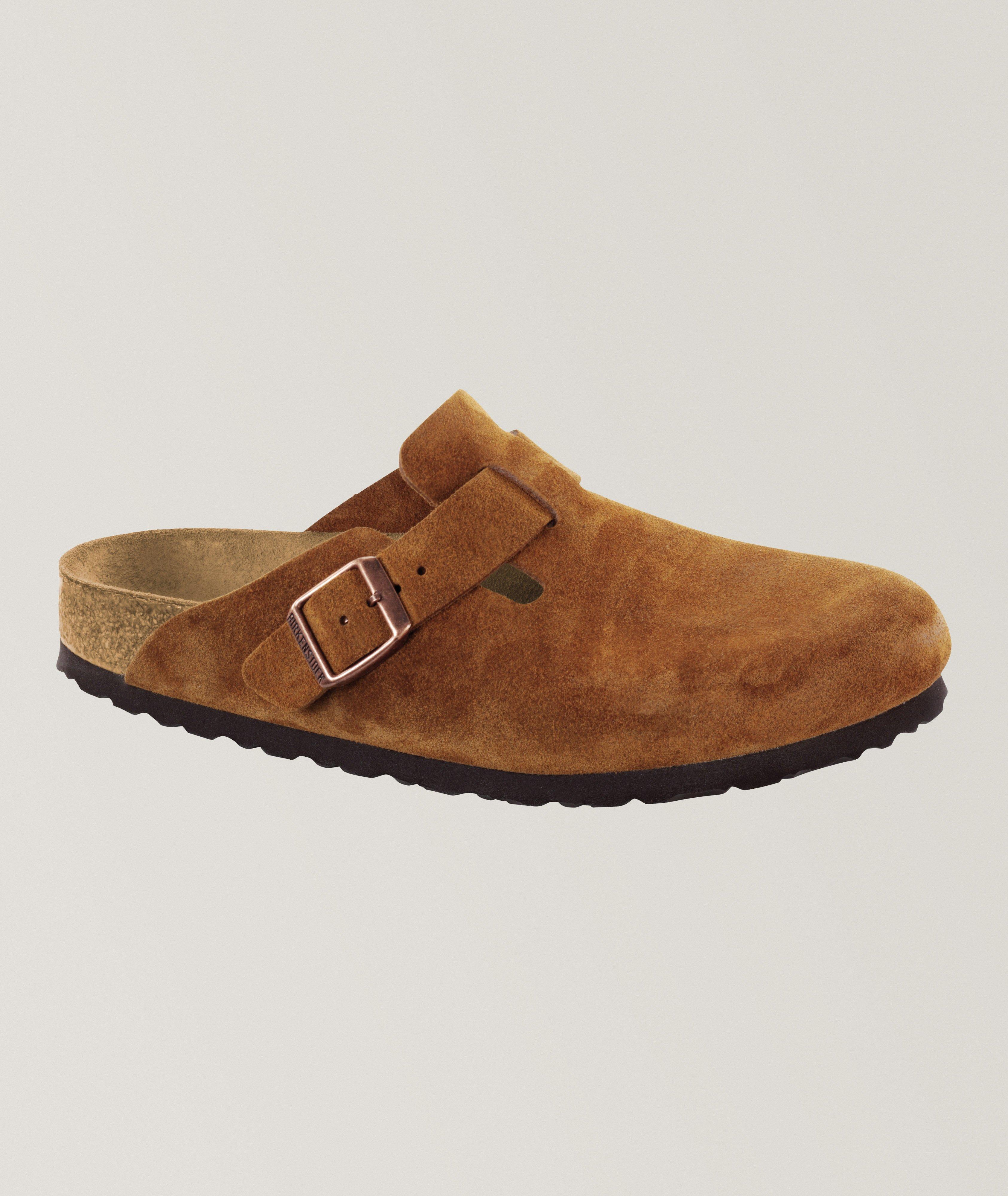 Birkenstock Mule Boston En Cuir Avec Assise Souple En Brun , Taille Homme 40