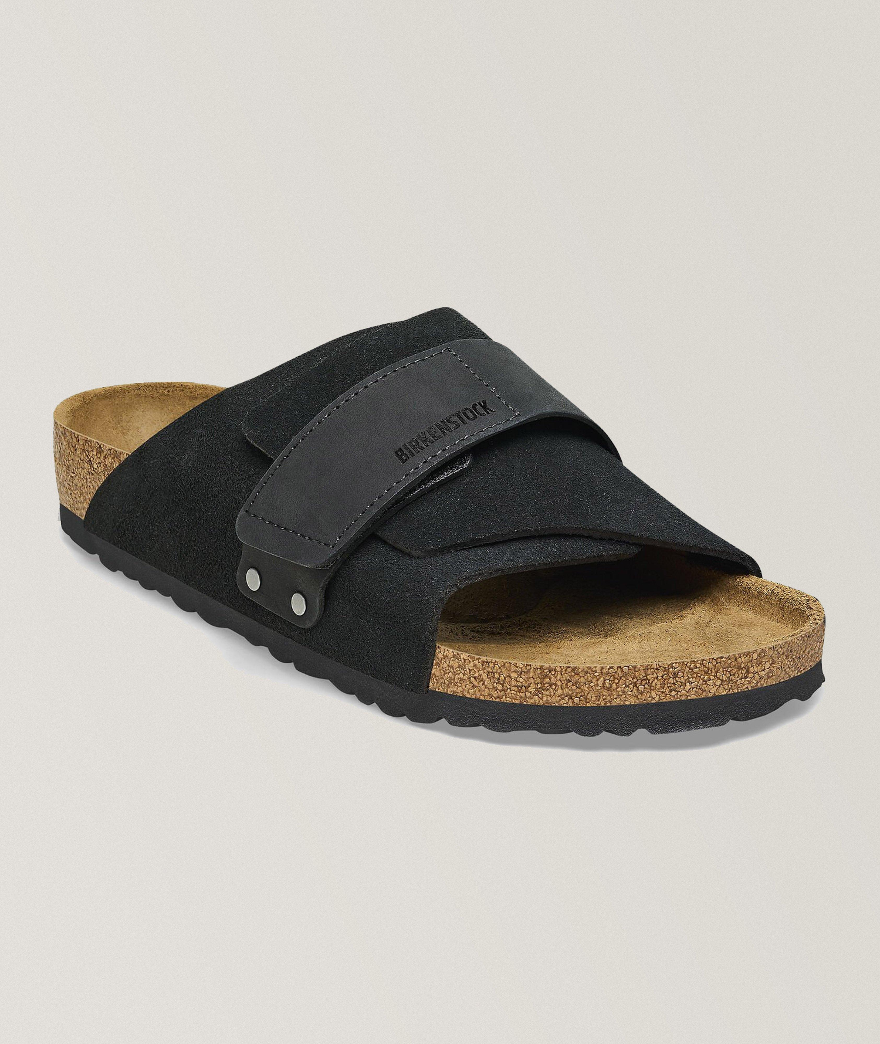 Birkenstock Sandale Kyoto En Nubuck Et En Suède En Noir , Taille Homme 43