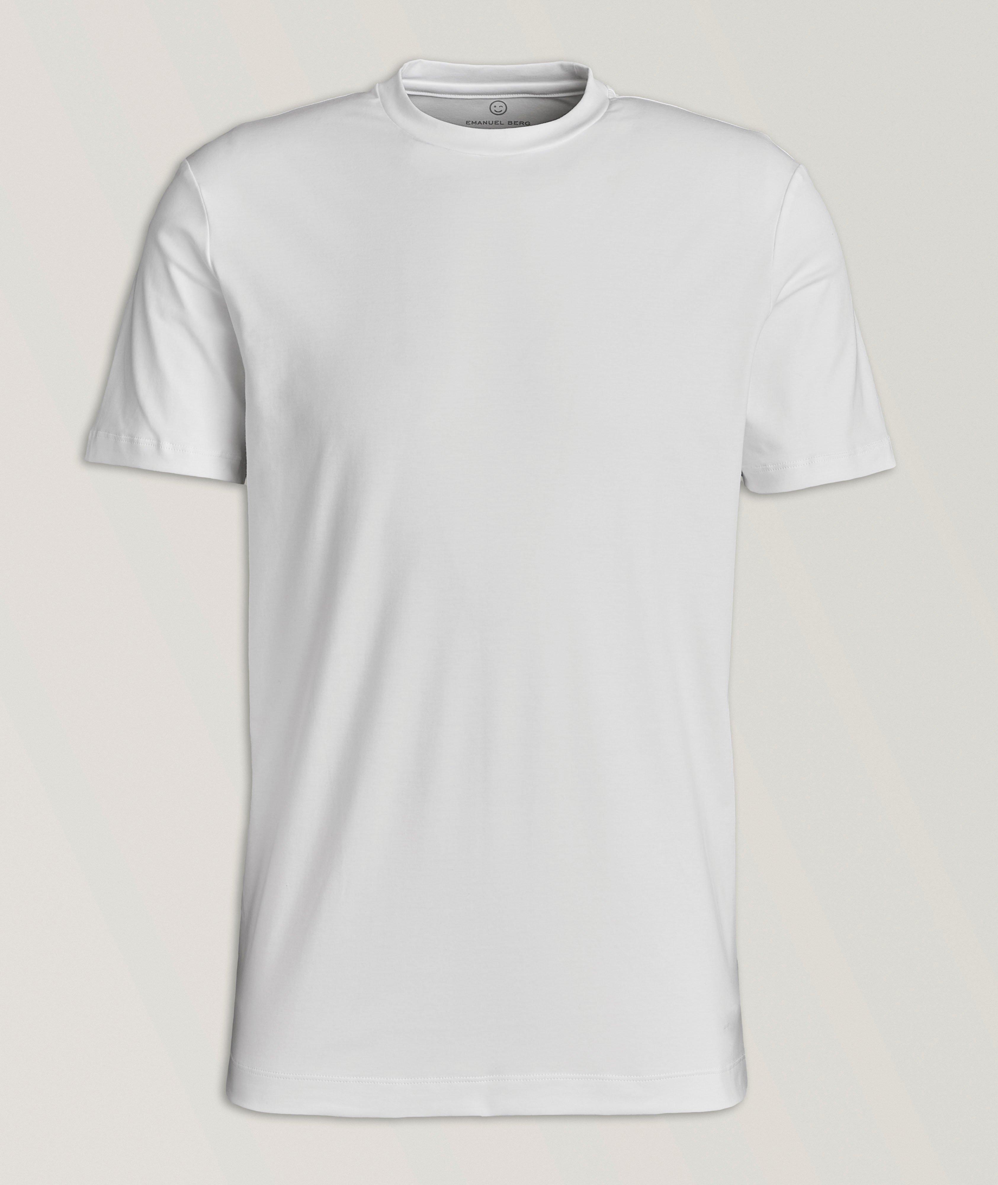 Emanuel Berg T-Shirt En Tissu Extensible 4Flex En Blanc , Taille Homme TTTG