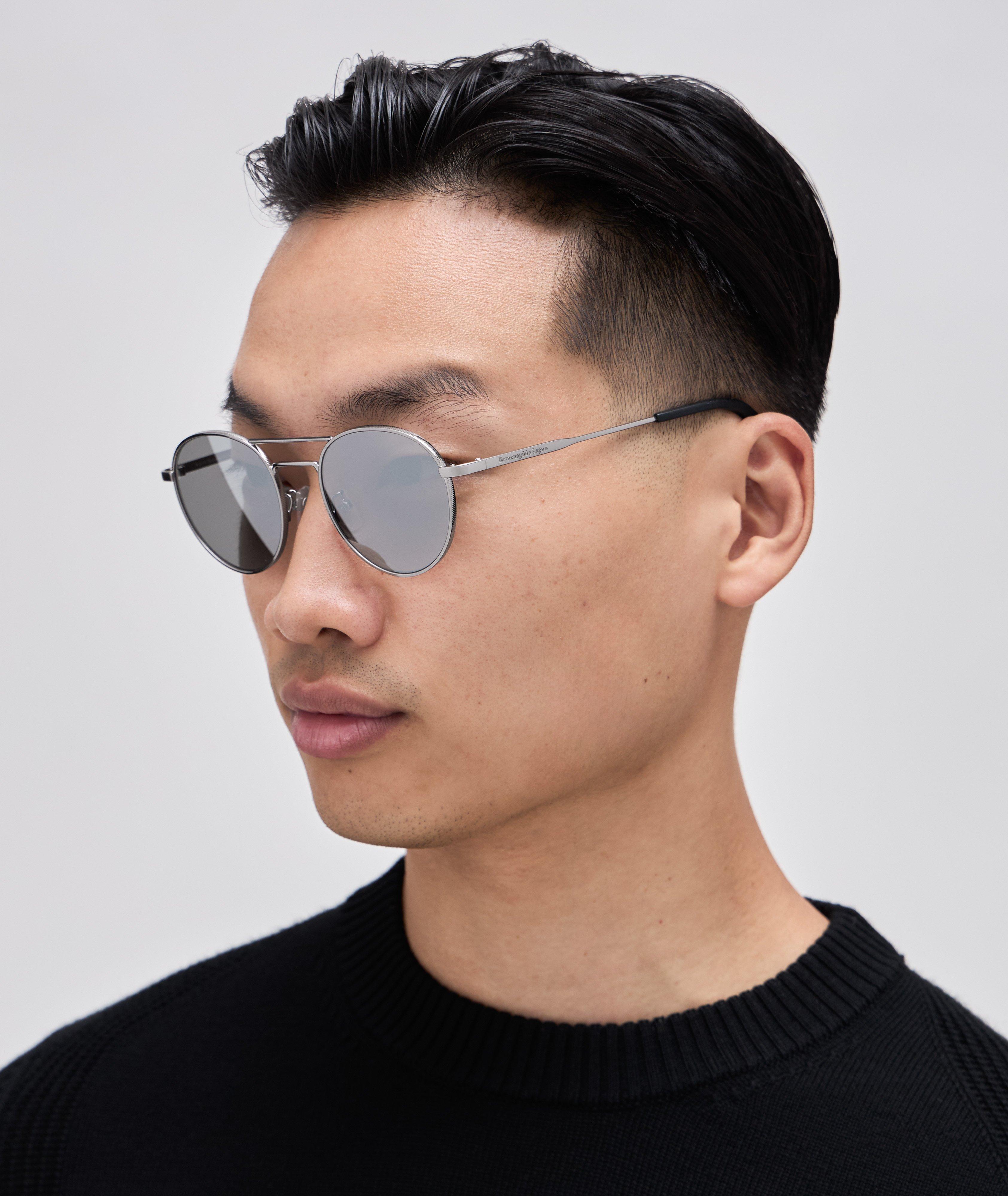 Lunettes de soleil cerclées de style aviateur image 1