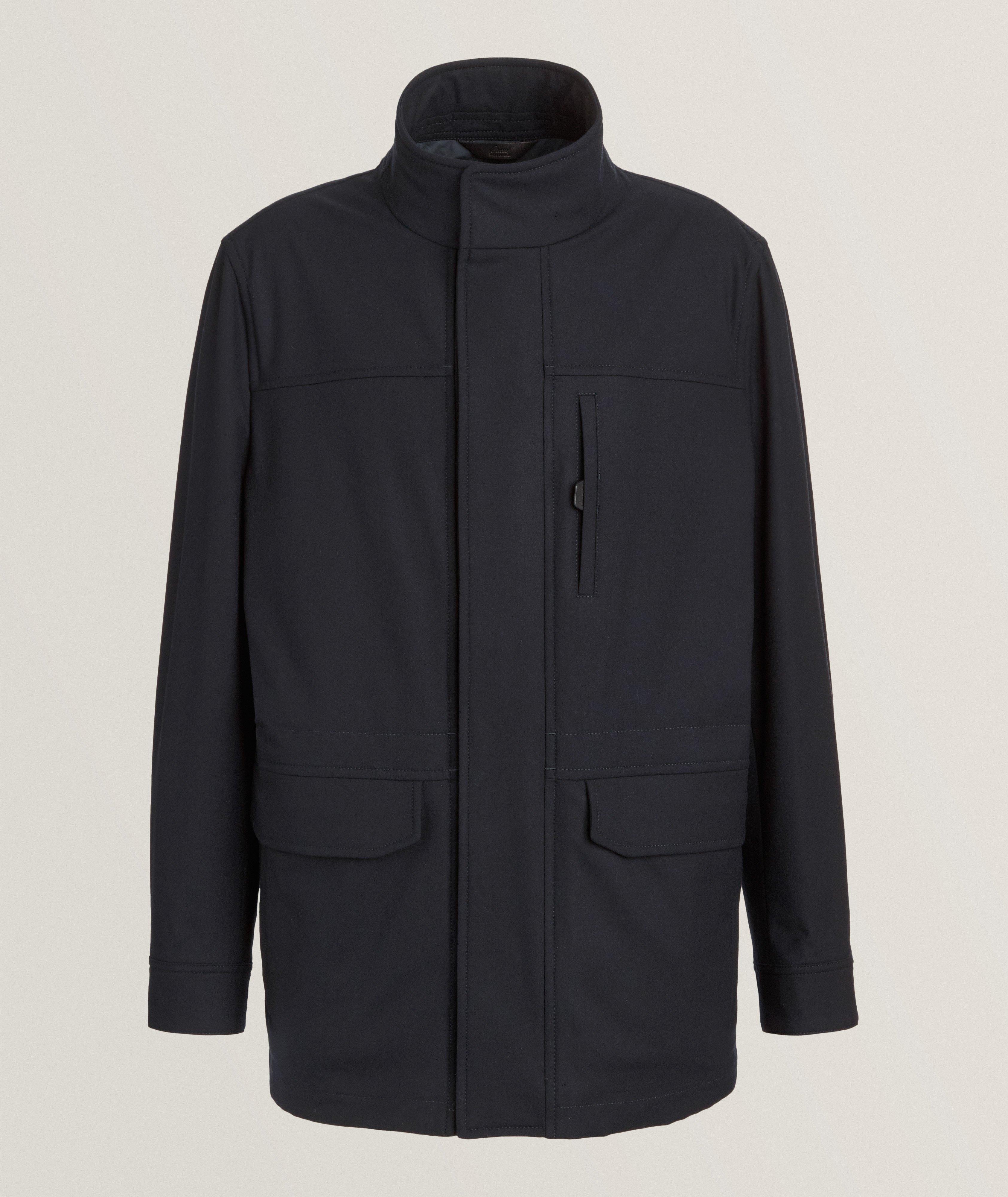 Brioni Manteau Résistant À L’Eau En Cachemire En Bleu , Taille Homme TG