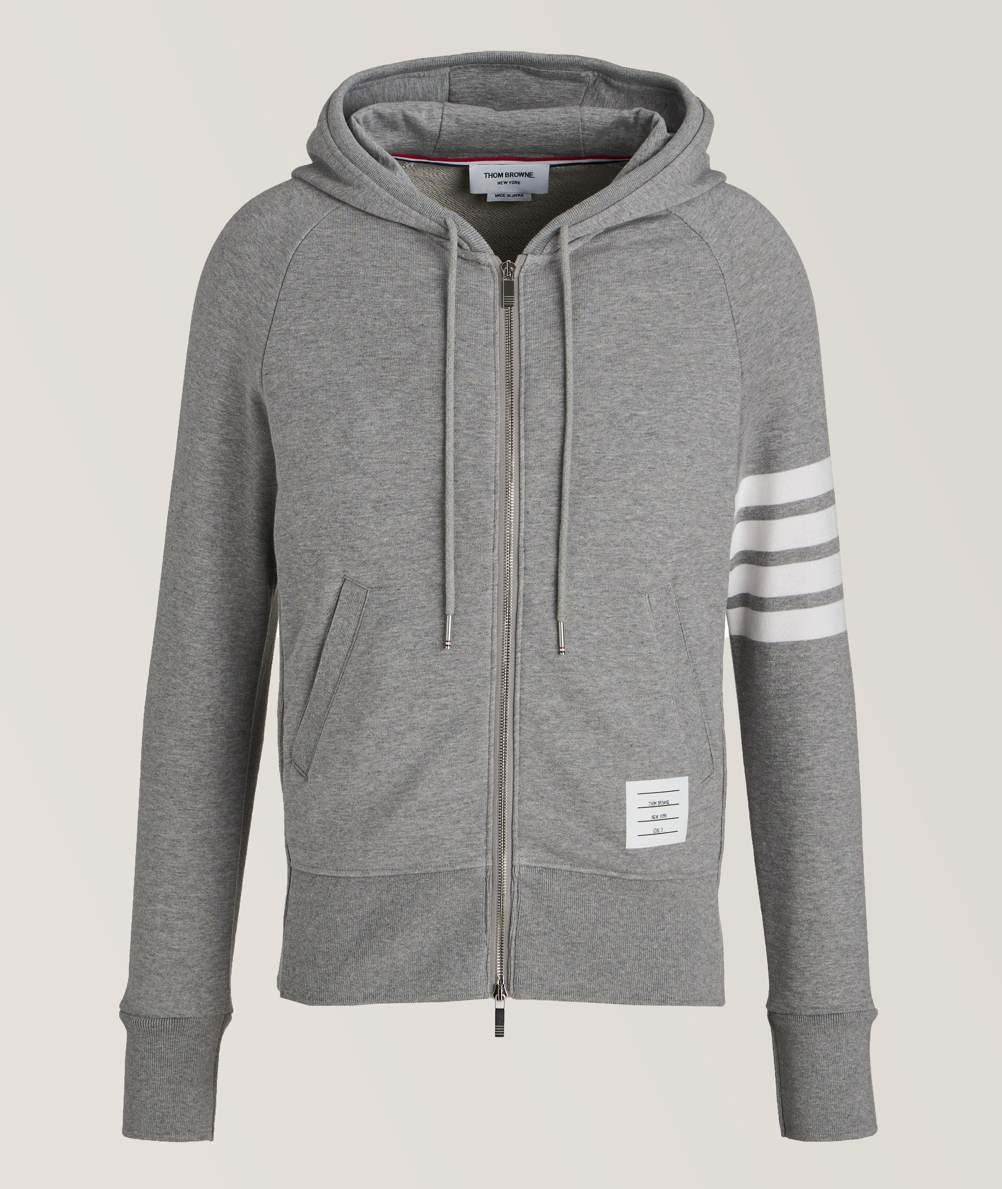 4-Bar Cotton Hooded Sweater