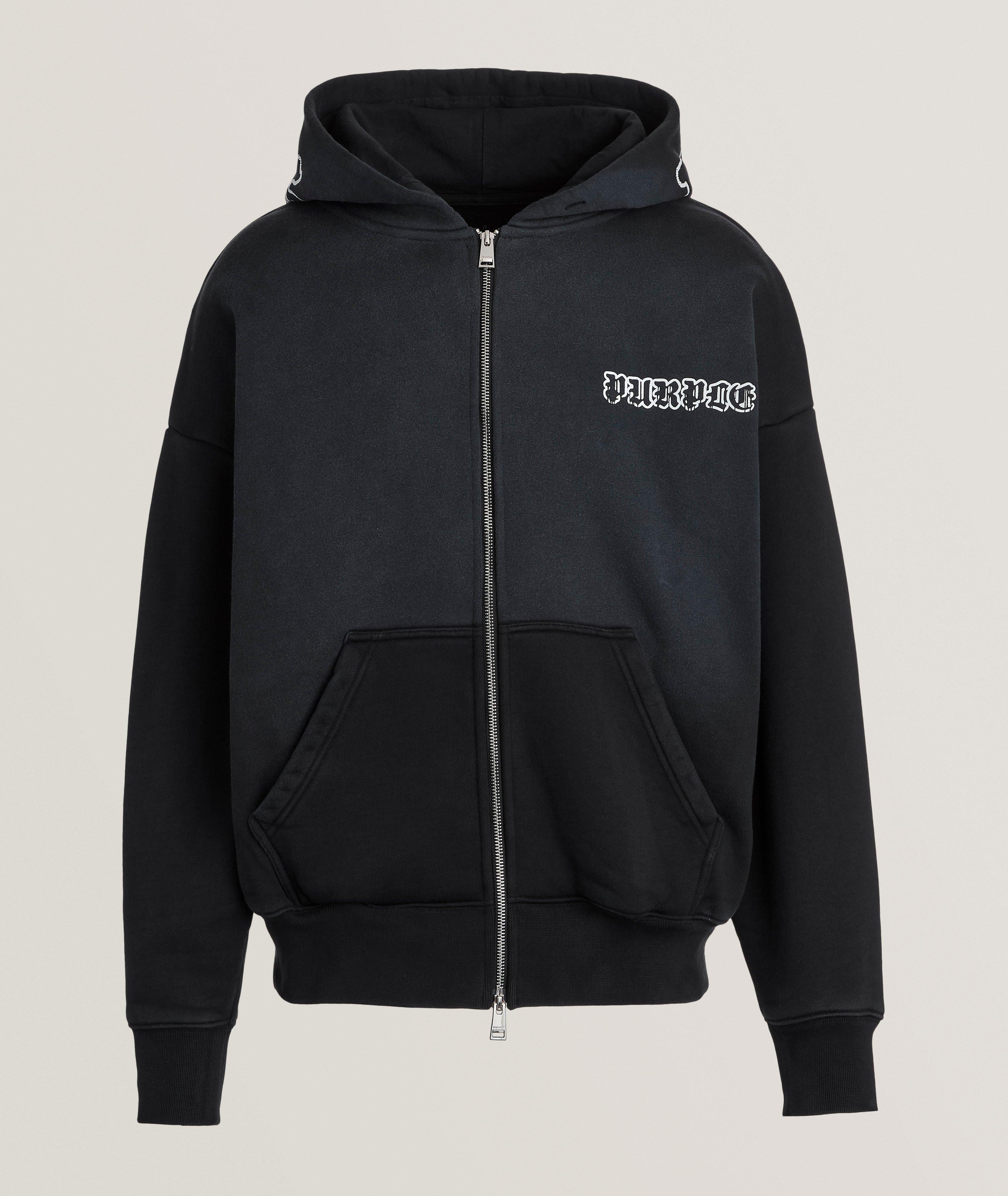 Gothic Wordmark Drip Zip-Up Hooded Sweater