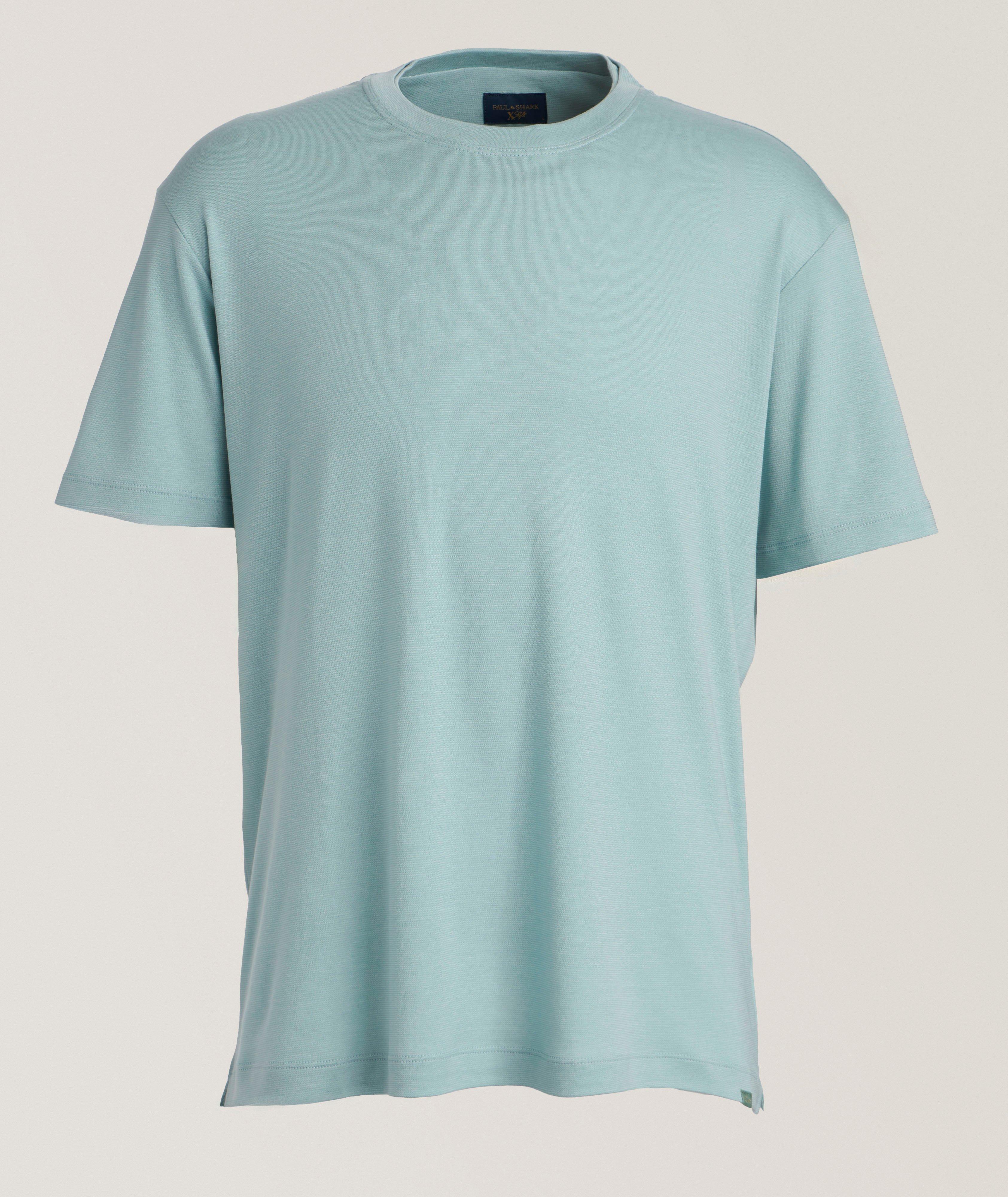 Paul & Shark T-Shirt En Coton Traité X-Soft À Col Double En Vert , Taille Homme TTTG