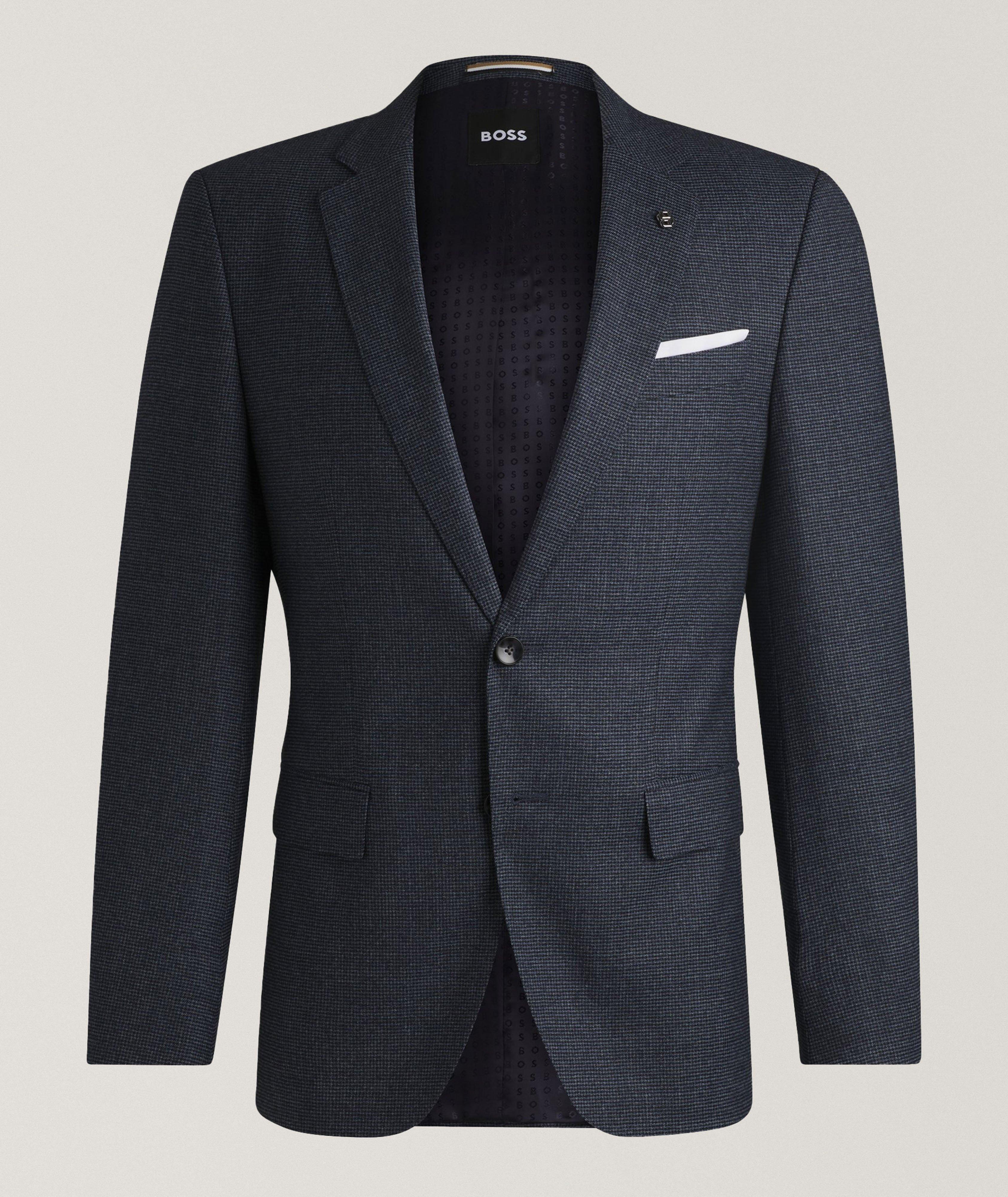 BOSS Veston Hutson À Petit Motif En Bleu , Taille Homme 36