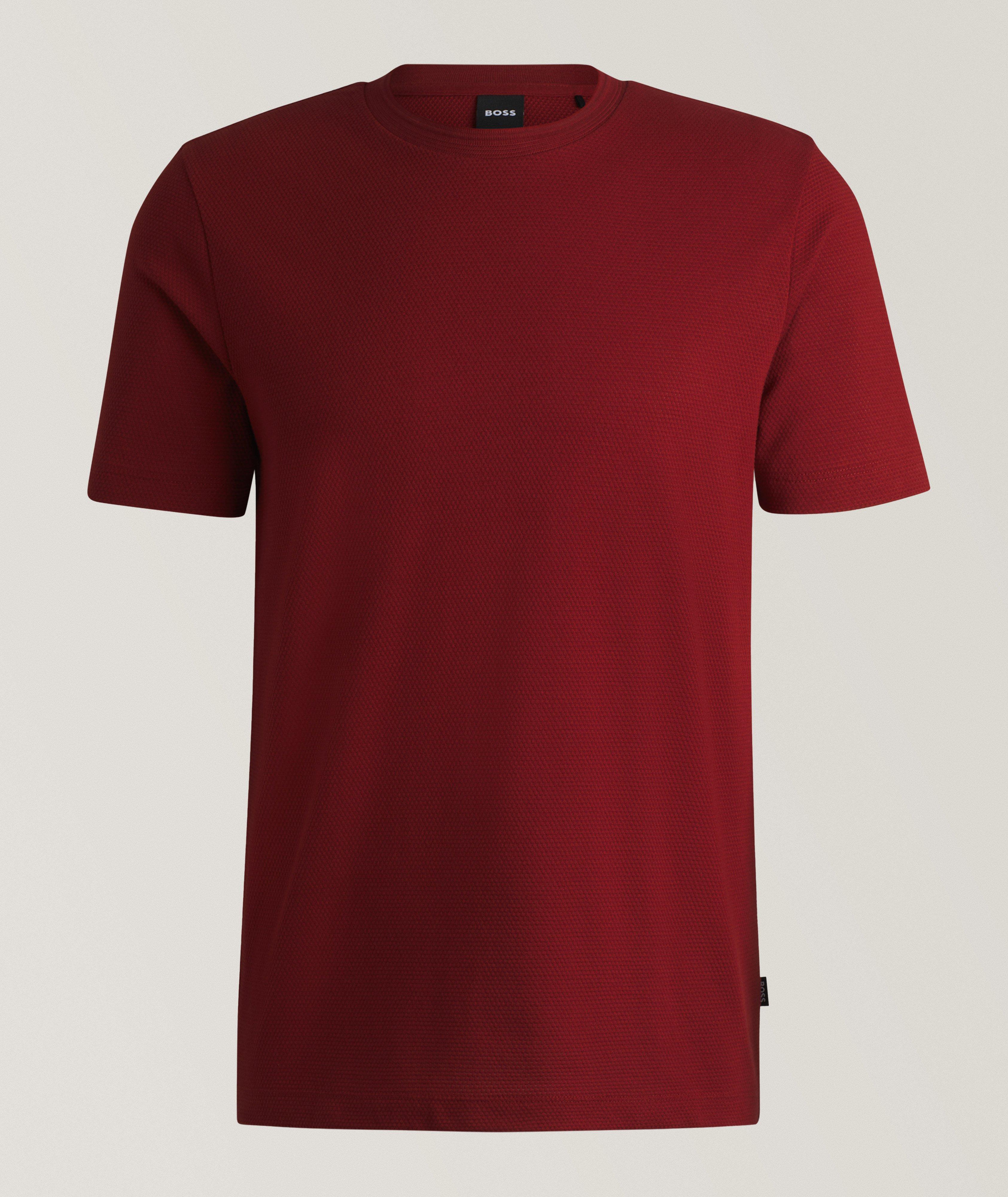 BOSS T-Shirt Tiburt En Mélange De Coton En Rouge , Taille Homme TG