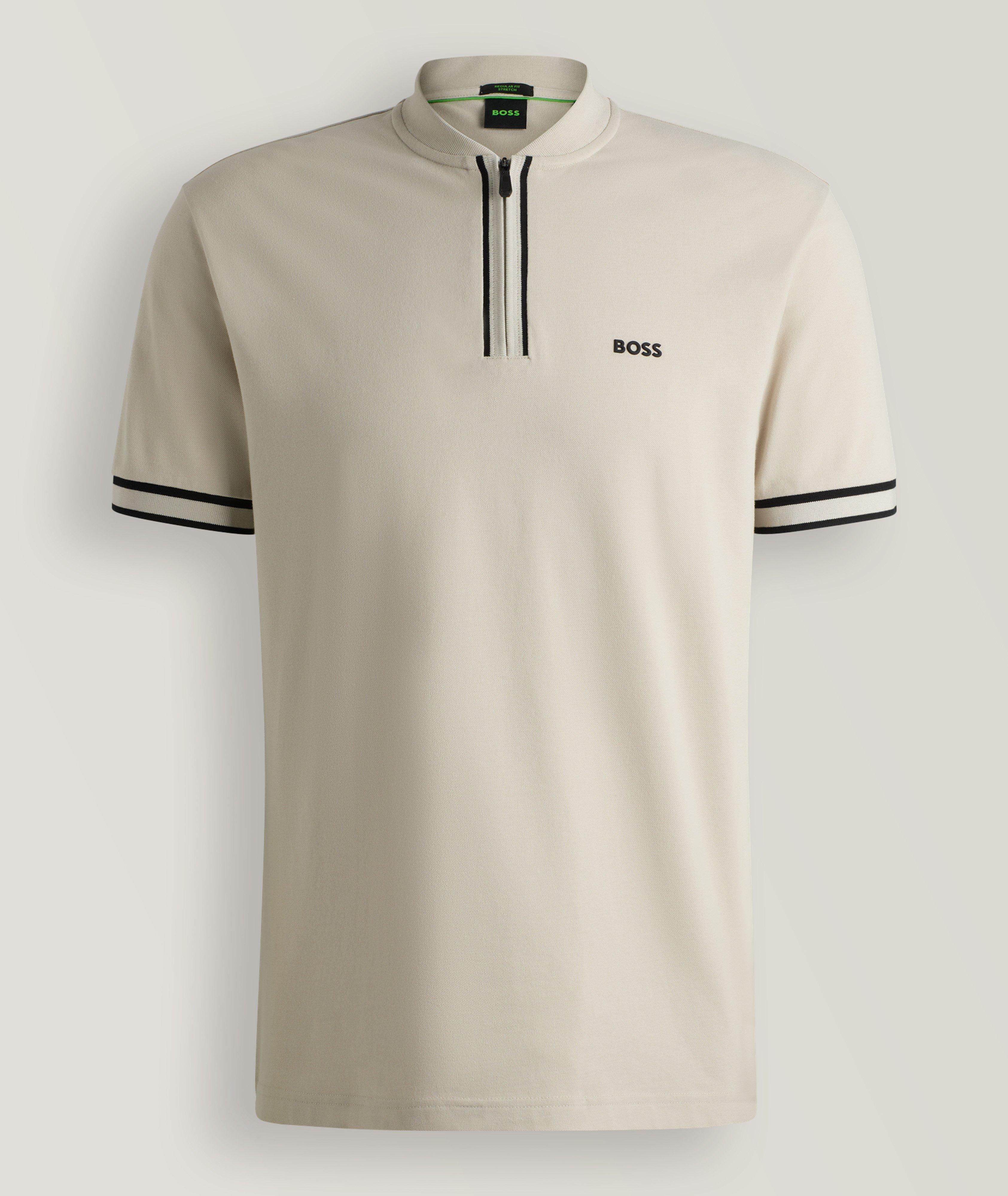 BOSS Polo Pariq En Piqué De Coton Extensible En Beige , Taille Homme TG