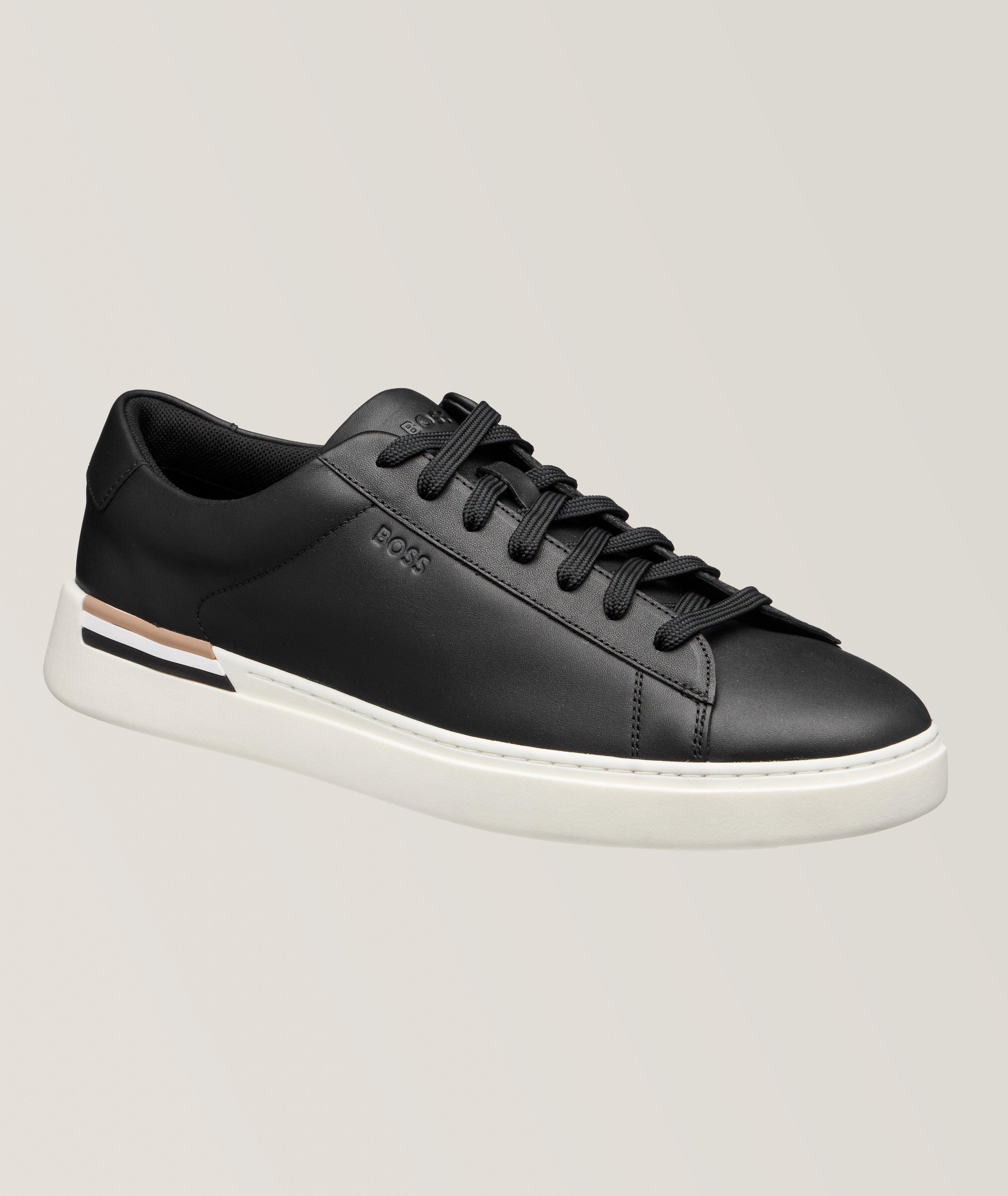 BOSS Chaussure Sport Clint En Cuir En Noir , Taille Homme 45