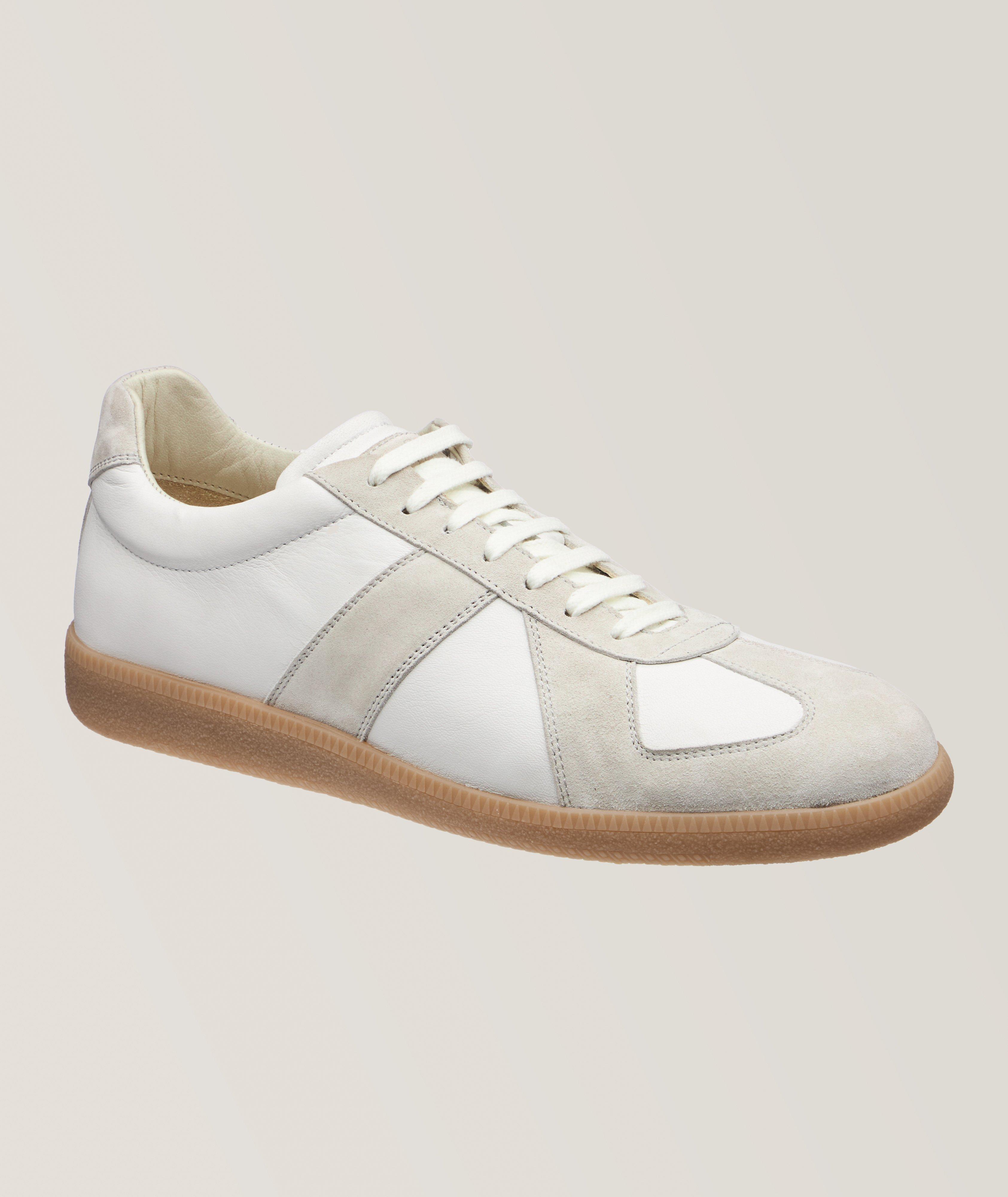 Elia Maurizi Chaussure Sport En Cuir Nappa Et En Suède En Blanc , Taille Homme 42