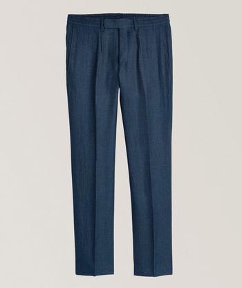 Mason's Slim-Fit Torino Pleated Jersey Stretch-Cotton Pants