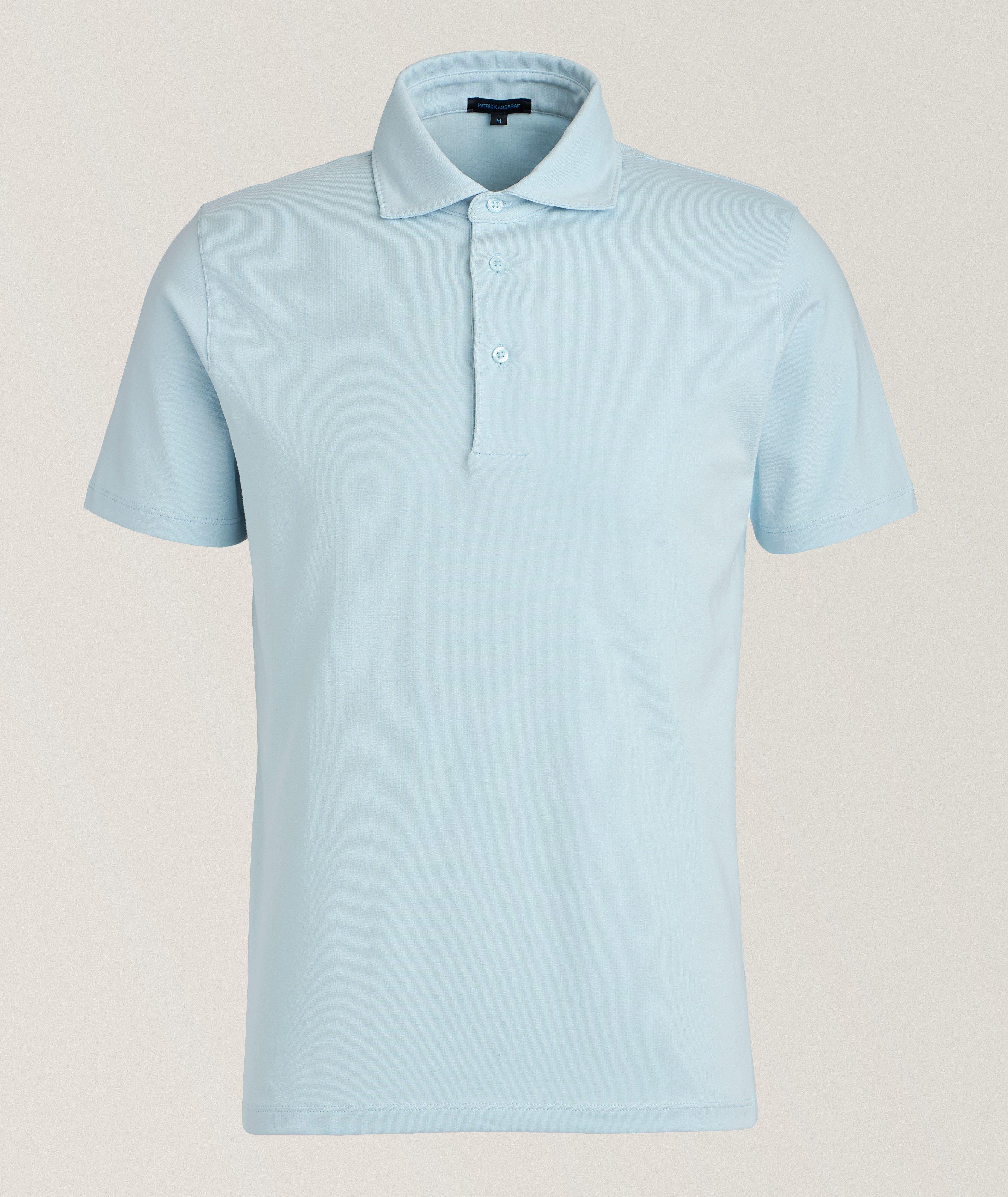 Patrick Assaraf Polo En Coton Pima Extensible En Bleu , Taille Homme TG