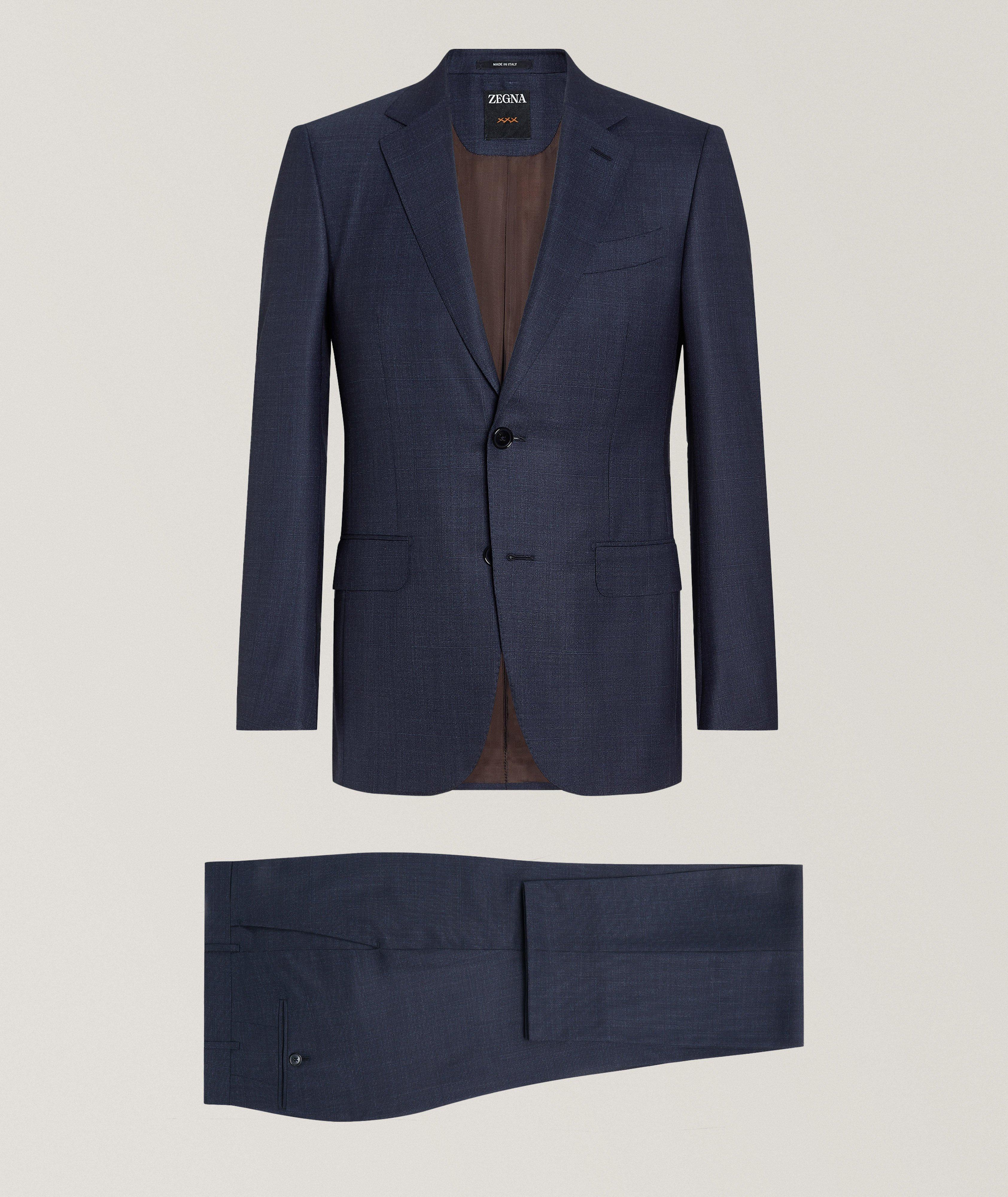 Zegna Complet En Laine Centoventimila, Collection Couture En Bleu , Taille Homme 48