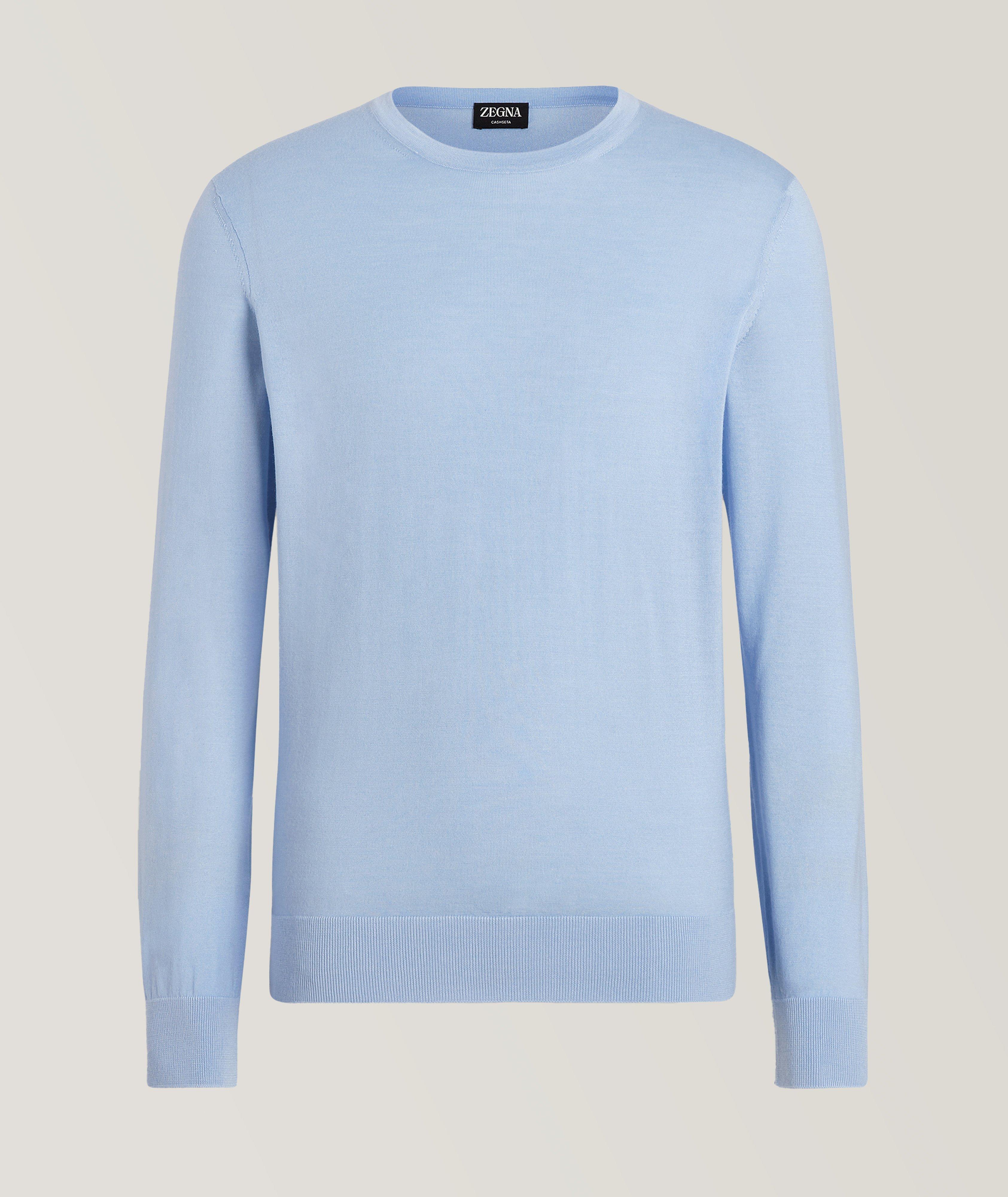 Zegna Pull En Tricot Cashseta À Encolure Ronde En Bleu , Taille Homme 48